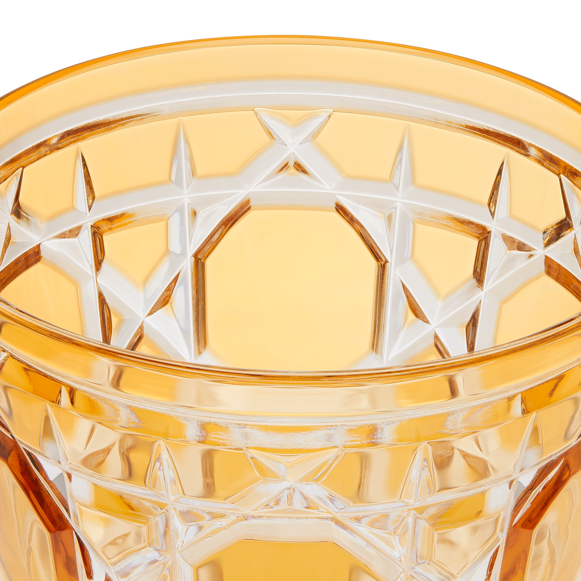 Water Glass Apricot Orange Cannage Crystal E09