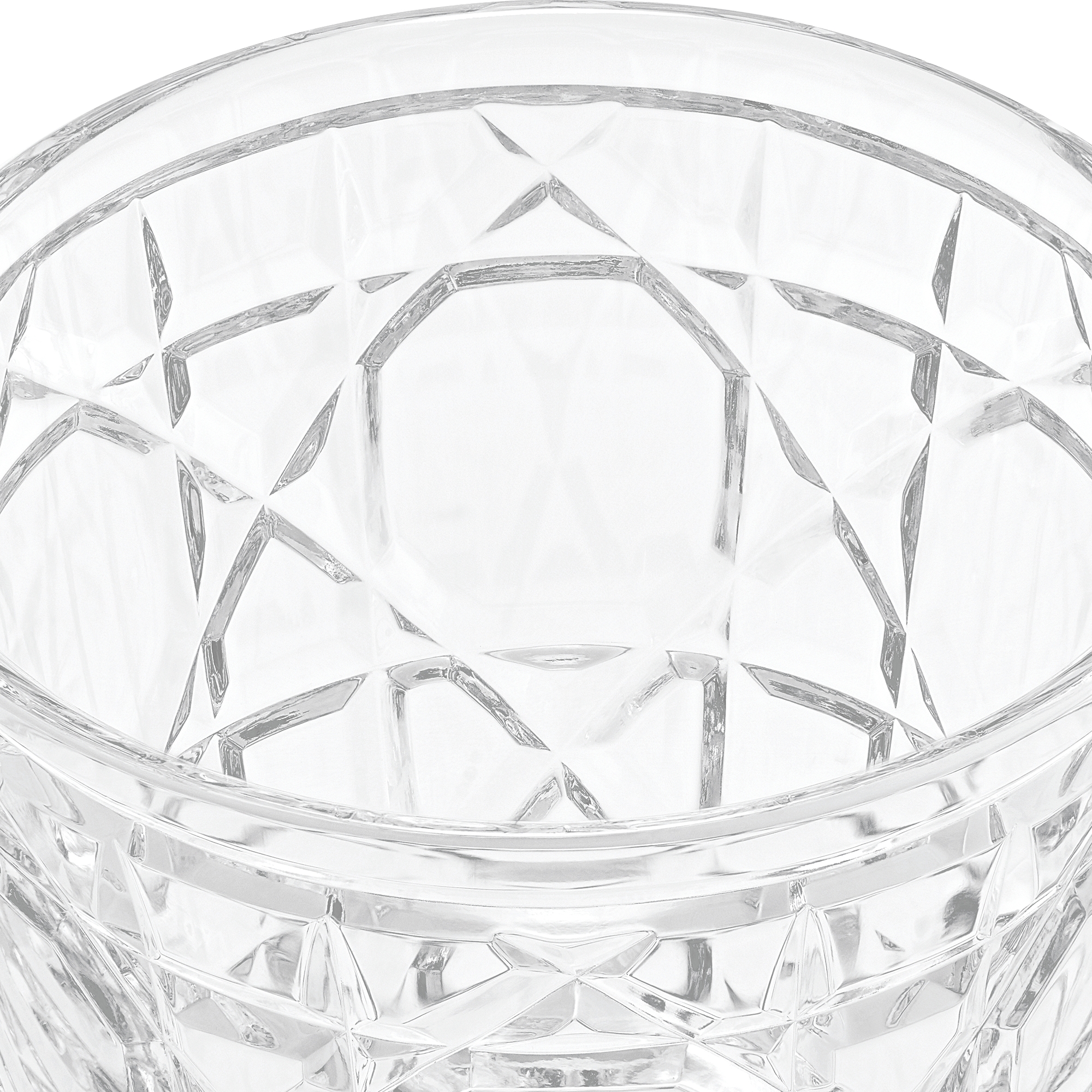 Set of Two Water Glasses Red Crystal with Cannage Motif E09