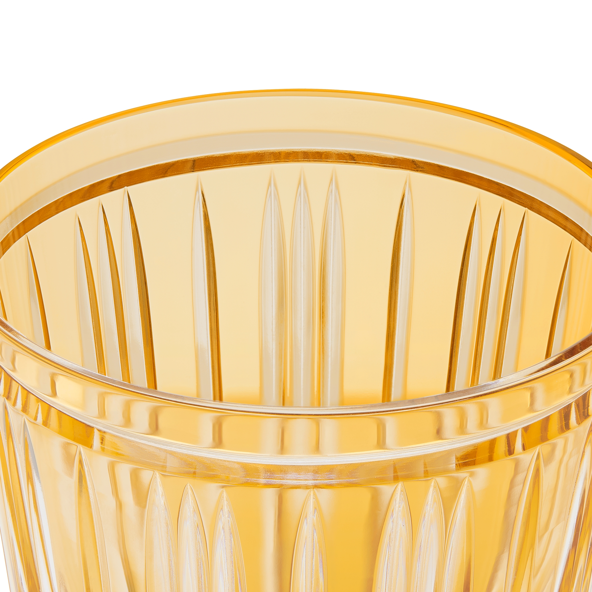 Water Glass Apricot Orange Crystal with Stripe Motif E09