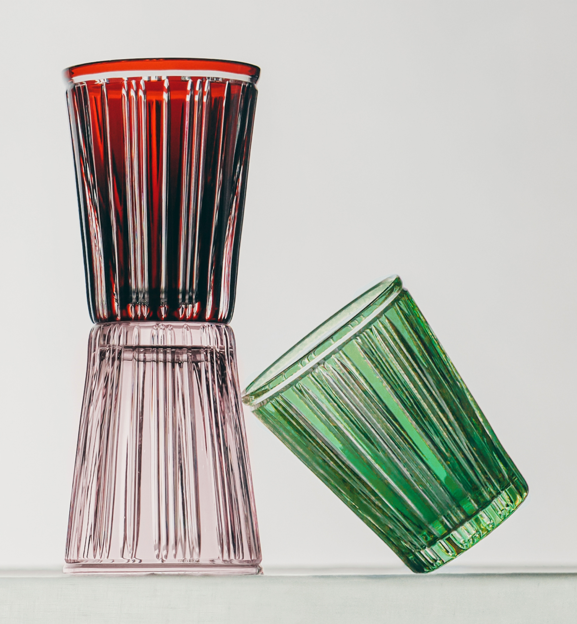 Water Glass Stripes, Green E13