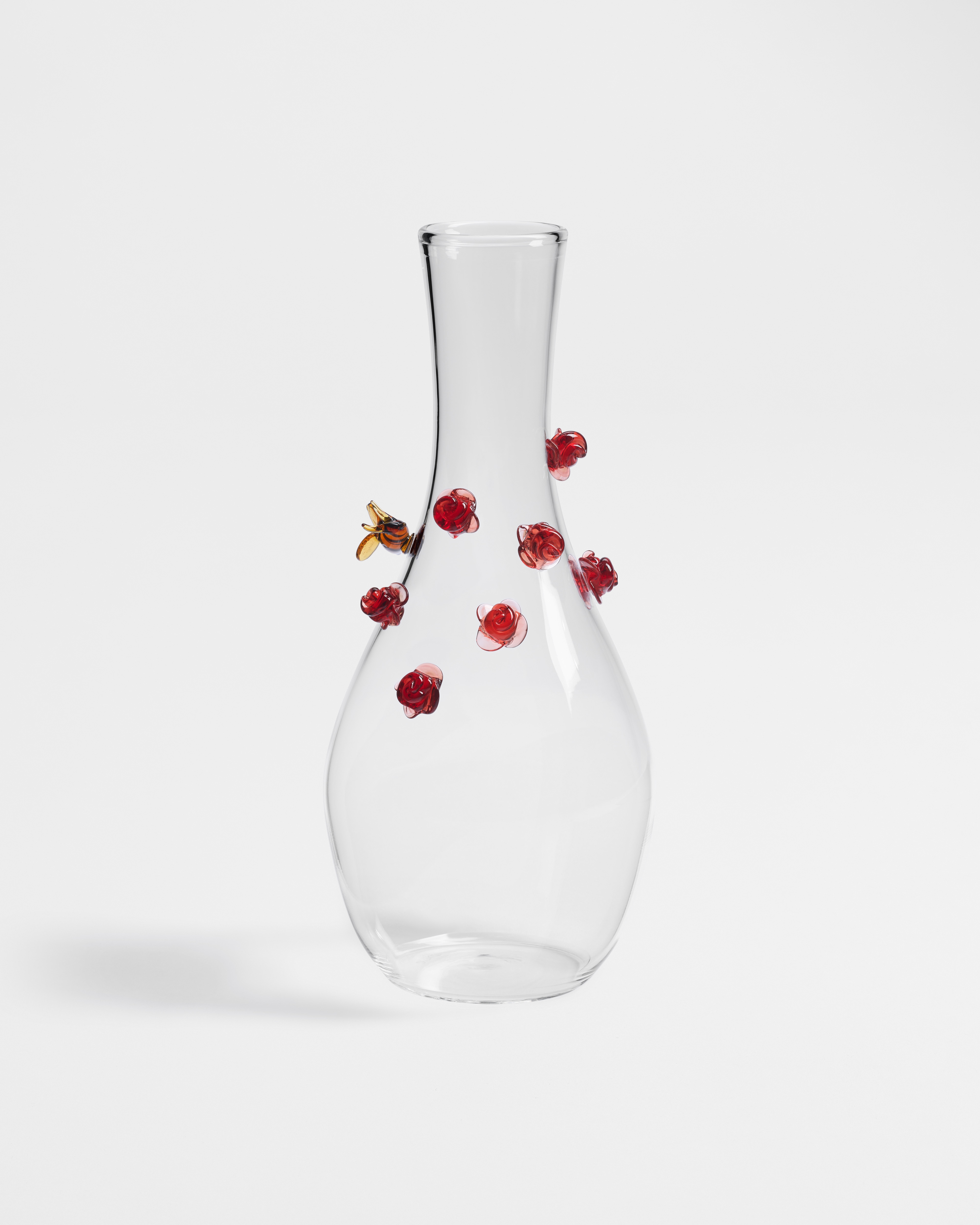 Karaffe Transparentes Glas mit Rosenmotiv in mehreren Farben E01