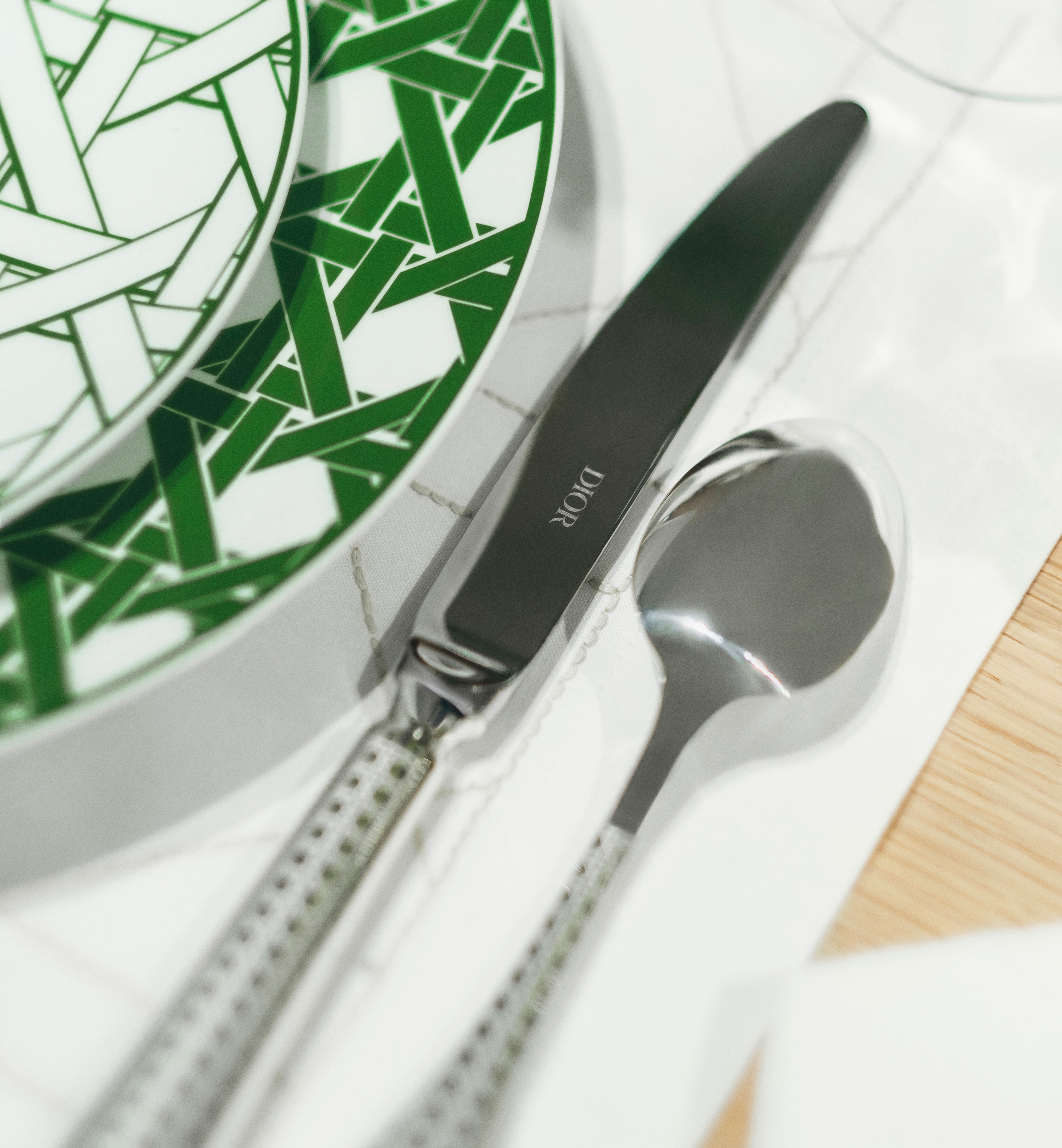 Cuchara de mesa Cannage, metal chapado en plata E08