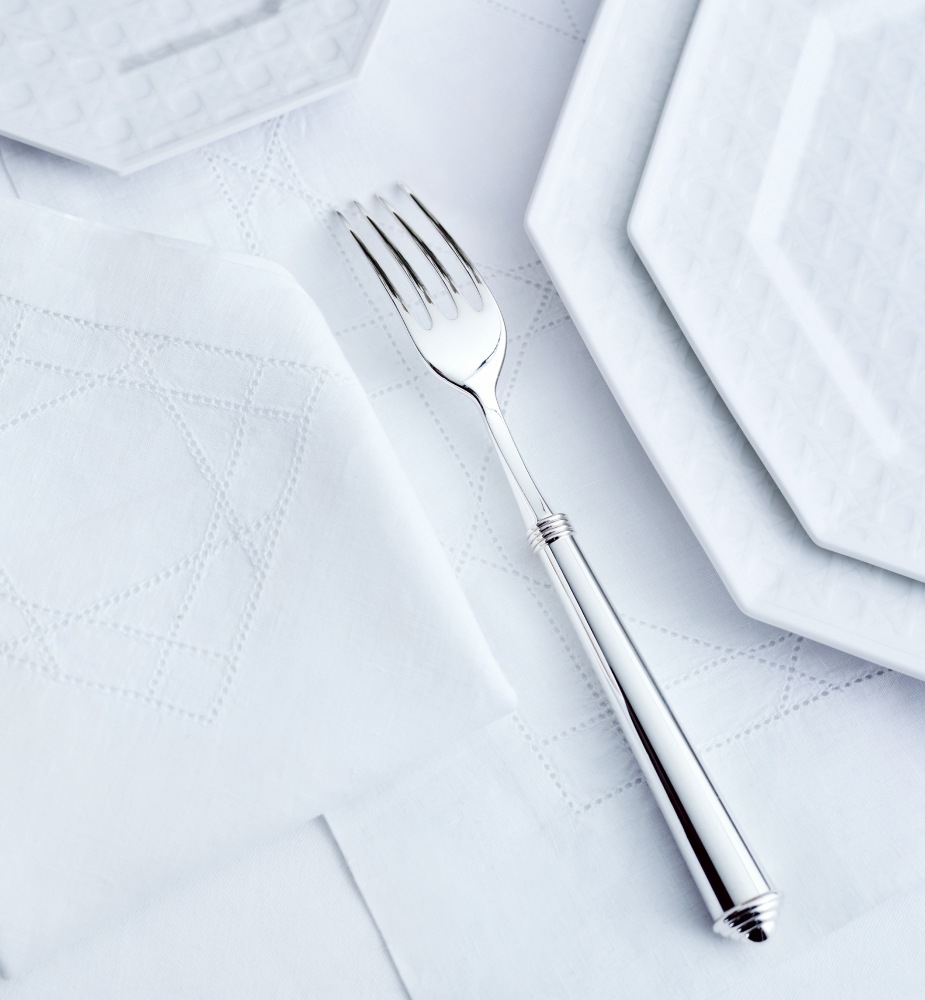 Table Fork Rond Point, Silver-Plated Metal E12