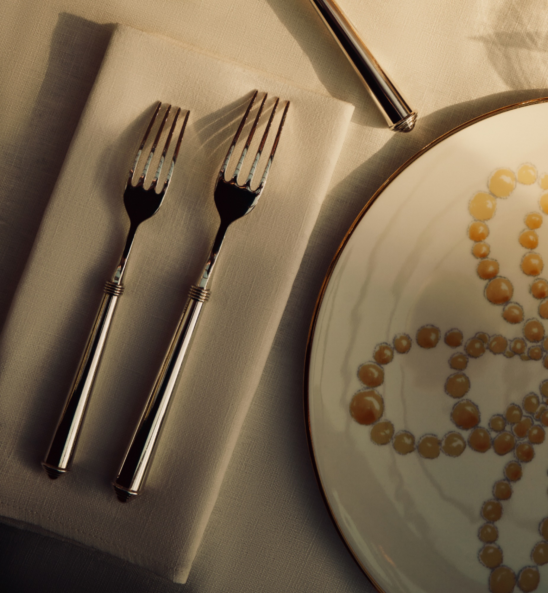 Dessert Fork Rond Point, Silver-Plated Metal E12