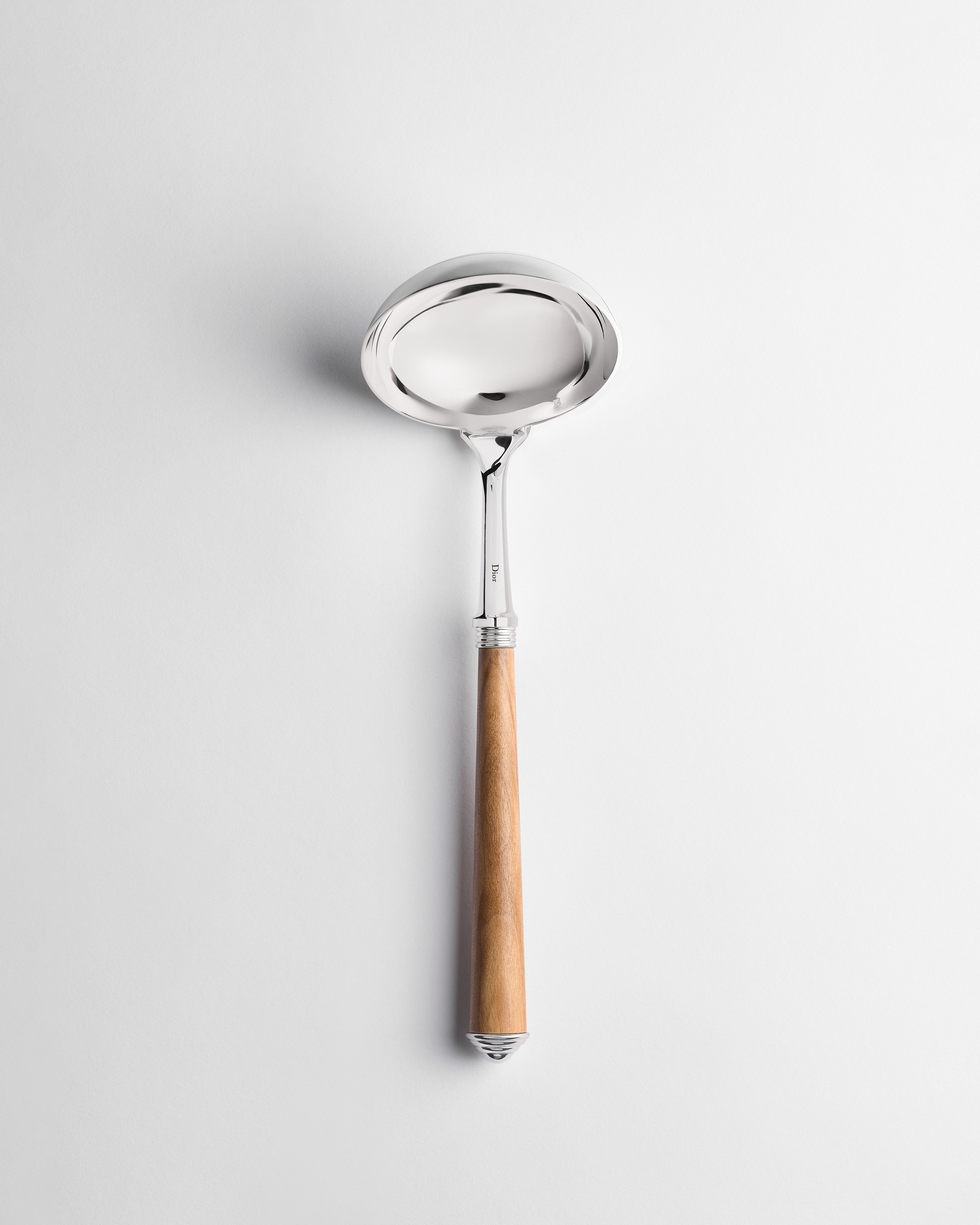 Ladle Silver-Plated Metal and Olive Wood E01