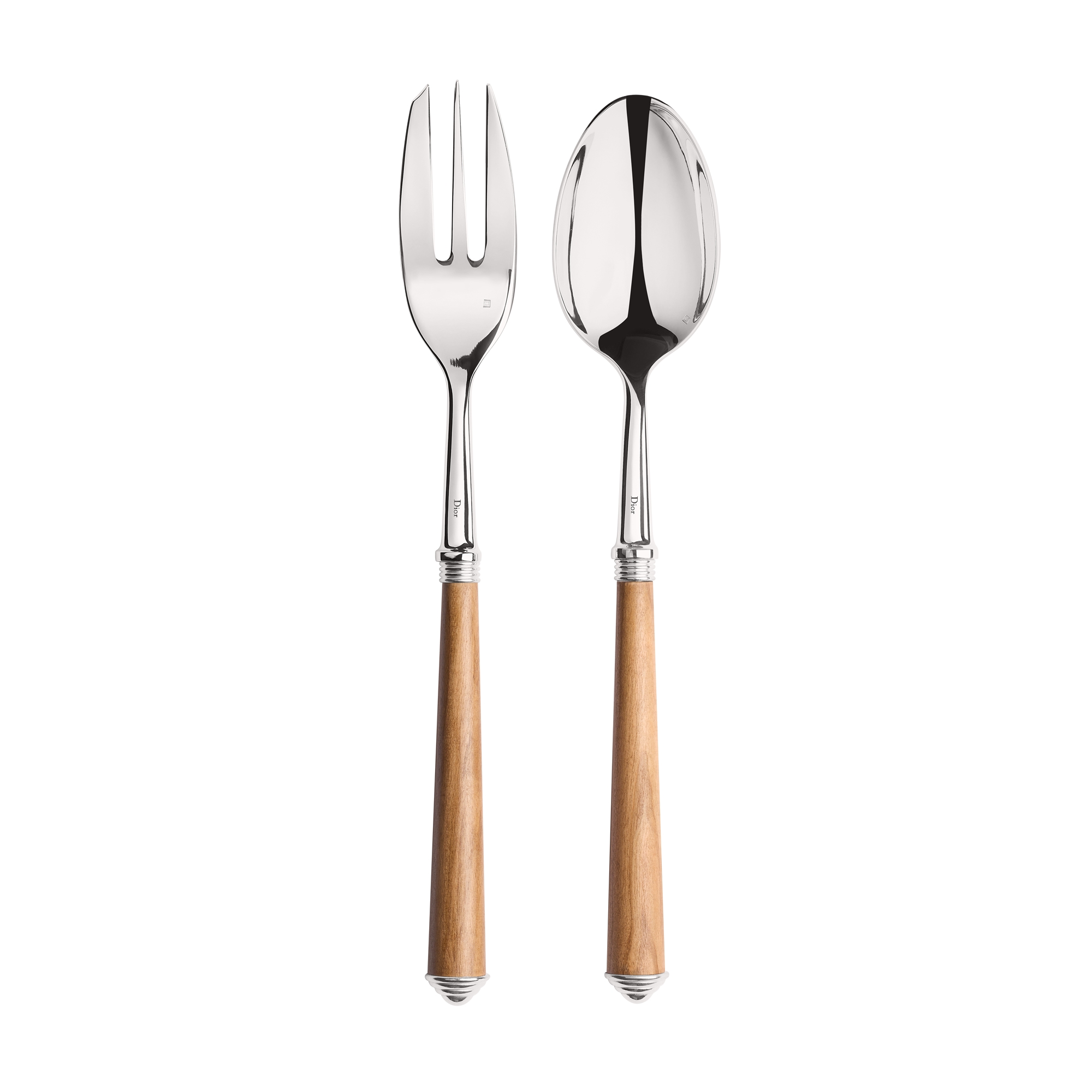 Dior プレート＆カトラリーセット Serving Set Silver-Plated Metal and Olive Wood | DIOR US