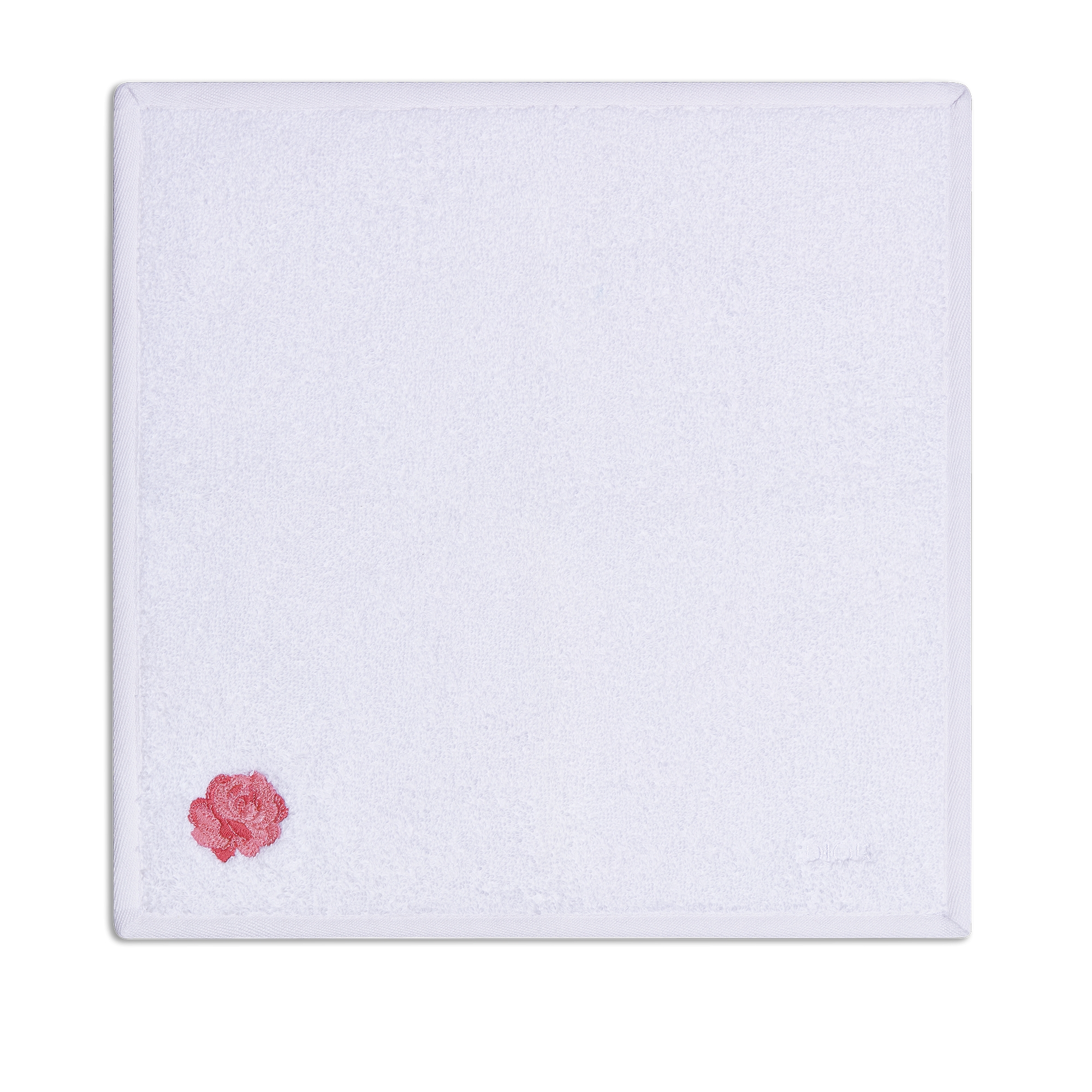 Set of Four Hand Towels White Cotton Embroidered with Star, Rose, Clover and Bee Motifs E10