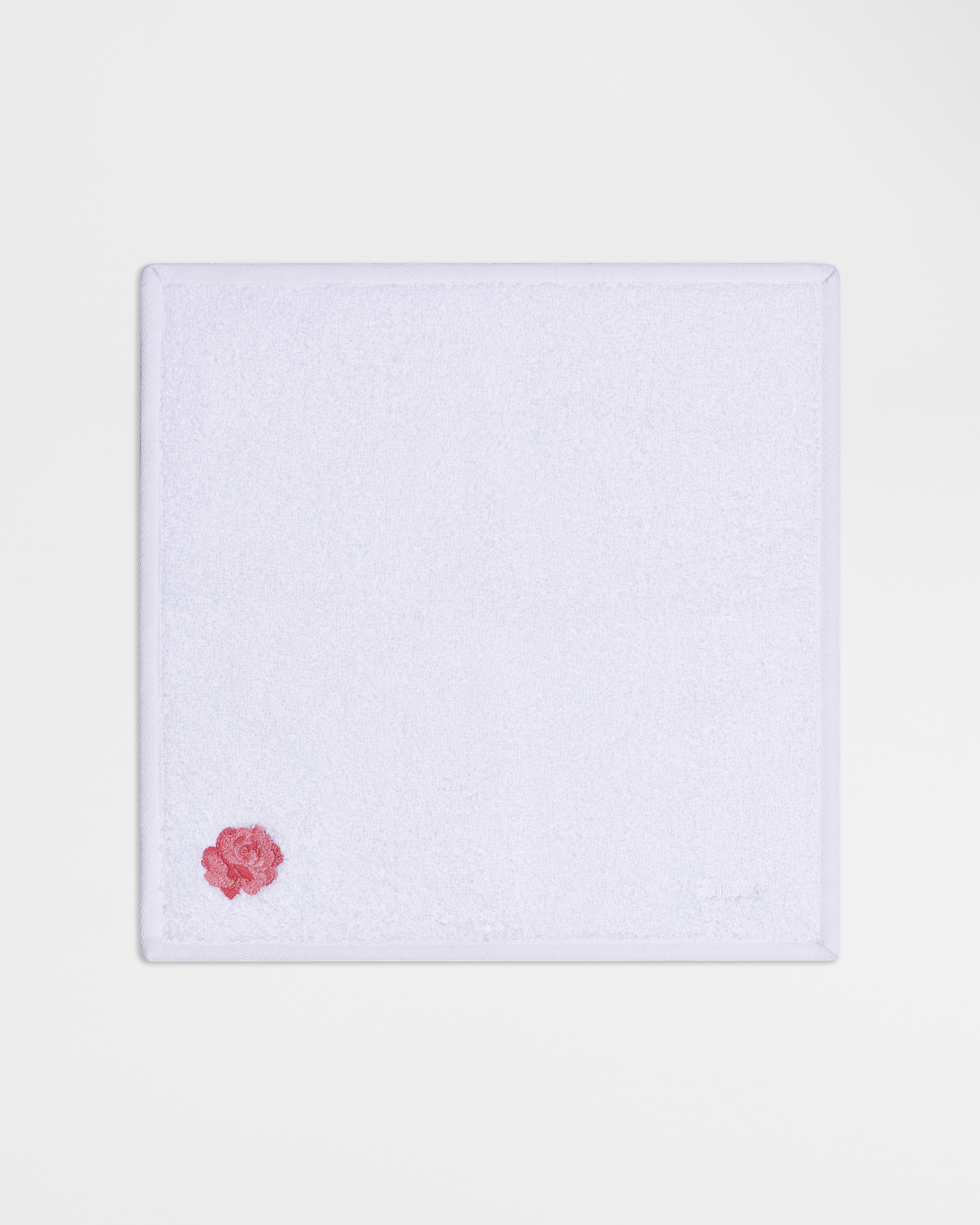 Set of Four Hand Towels White Cotton Embroidered with Star, Rose, Clover and Bee Motifs E10