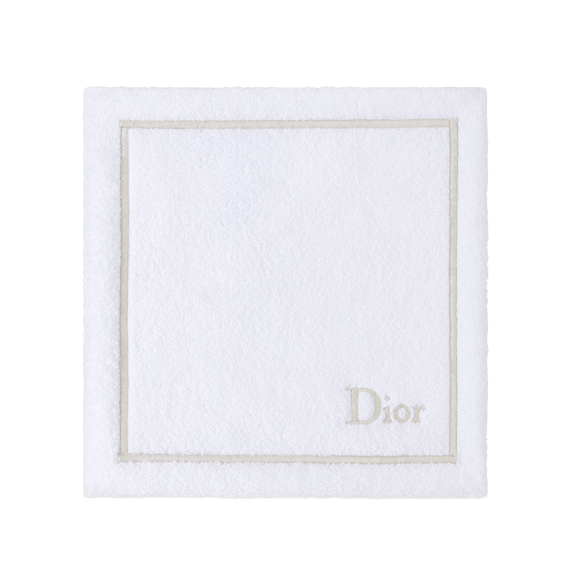 Washcloth White and Gold-Tone Diorline E01