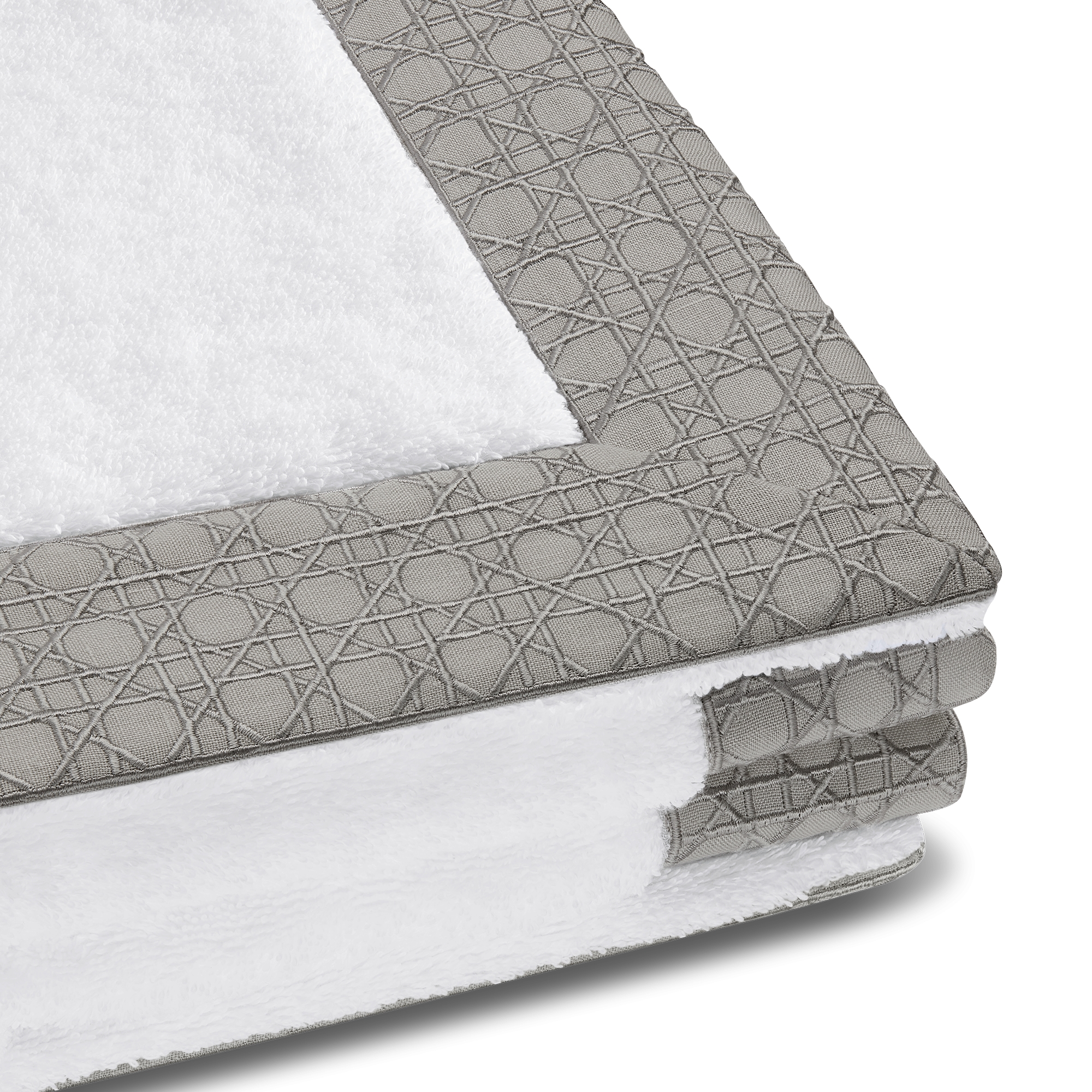 Badematte Cannage in Weiß und Hellgrau E09