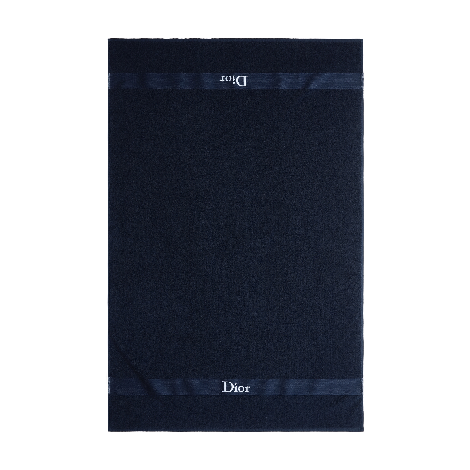 Beach Towel Black Embroidered Cotton | DIOR