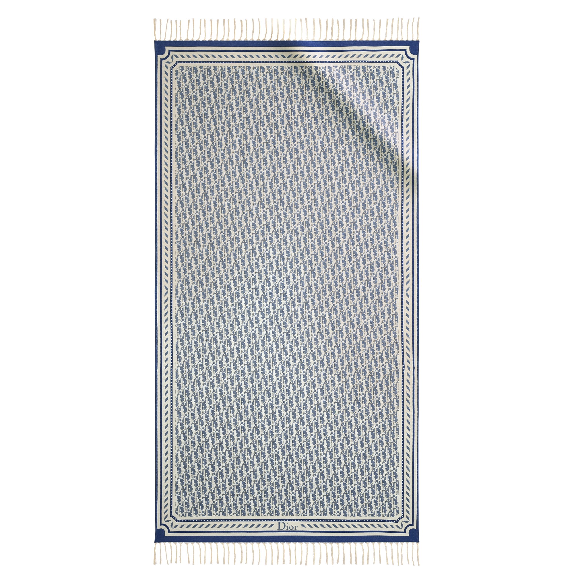 Fouta Beach Towel Blue Cotton | DIOR