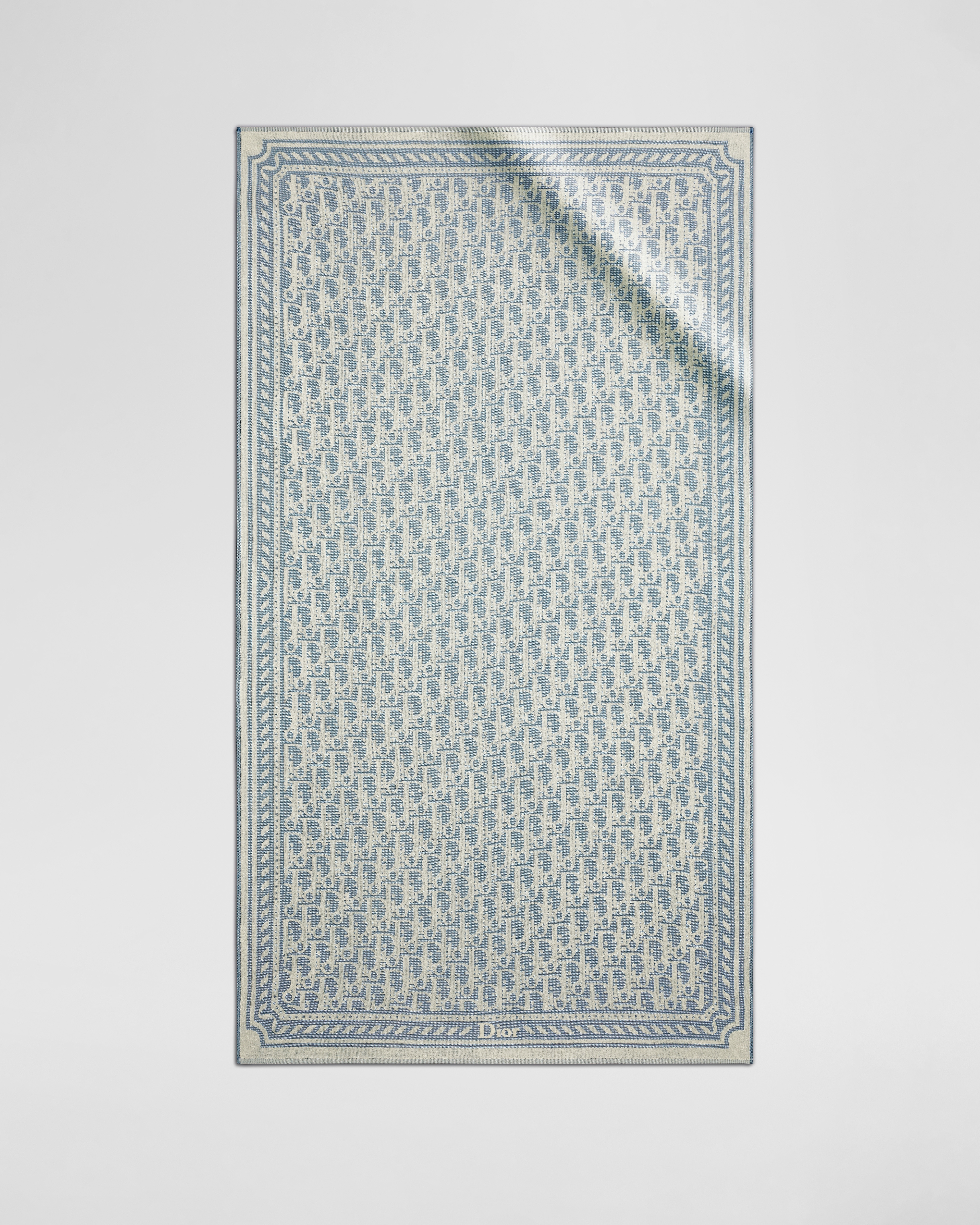 Toalla de playa Jacquard de algodón Dior Oblique azul E01