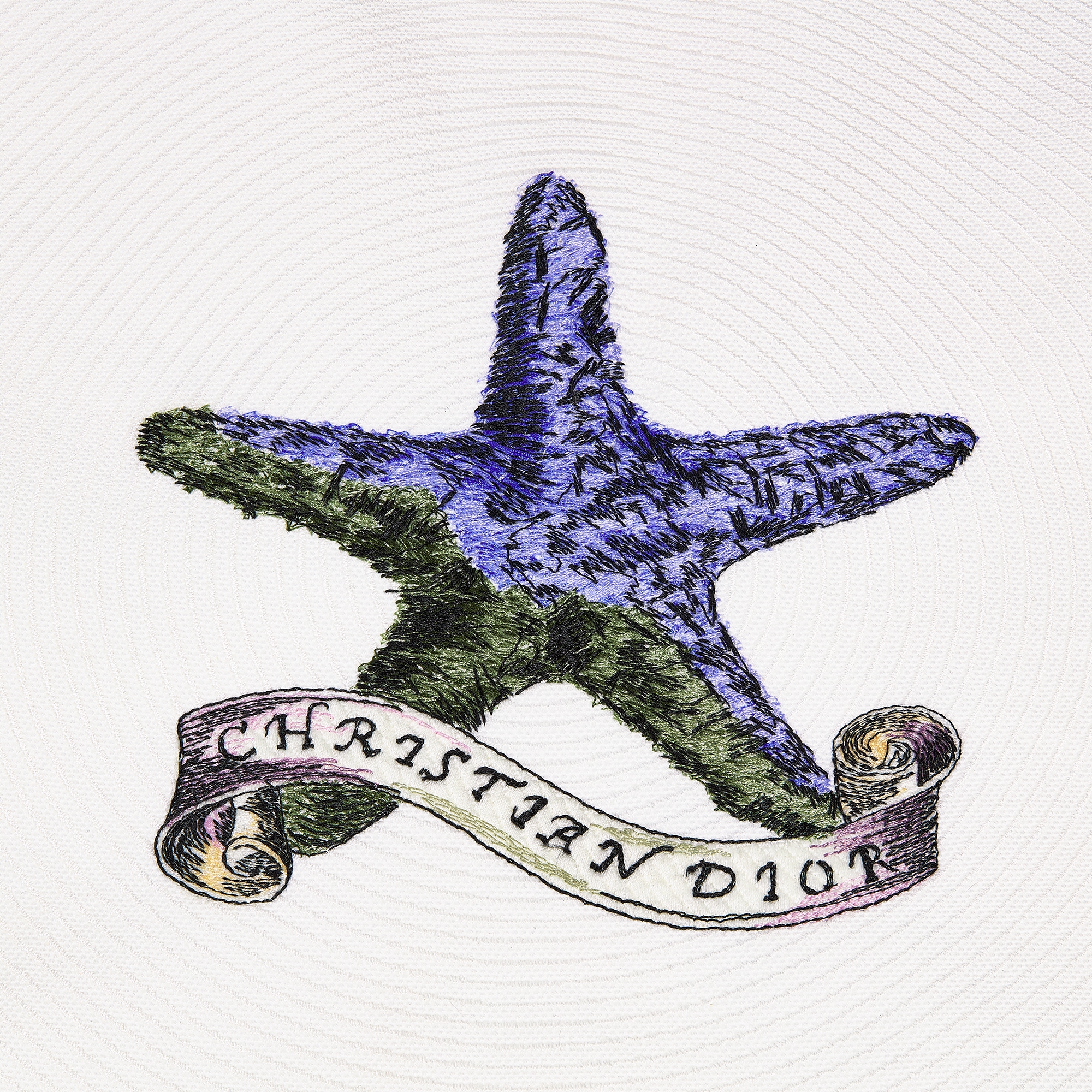 Placemat Cotton Embroidered with Multicolor Dior Cabinet de la Mer Motif E09