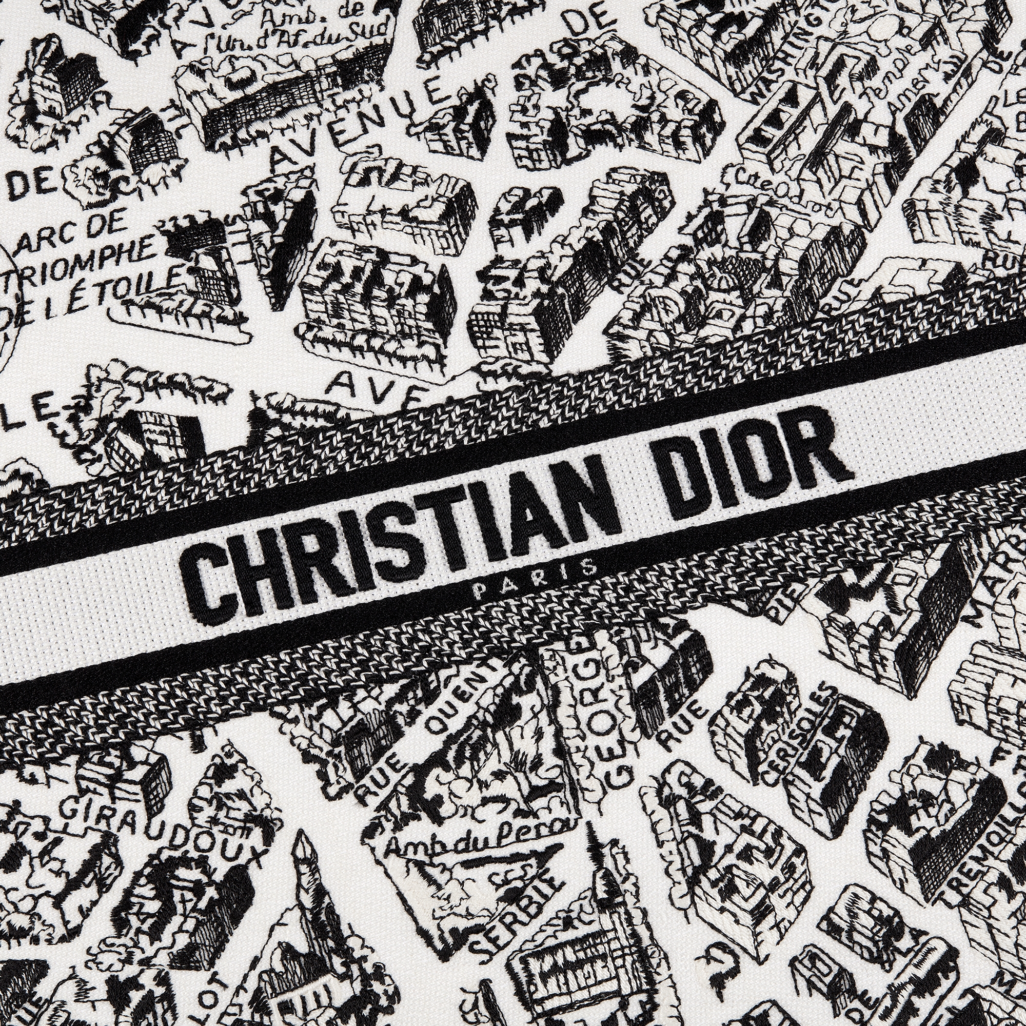 Set de table Plan de Paris, blanc et noir E09