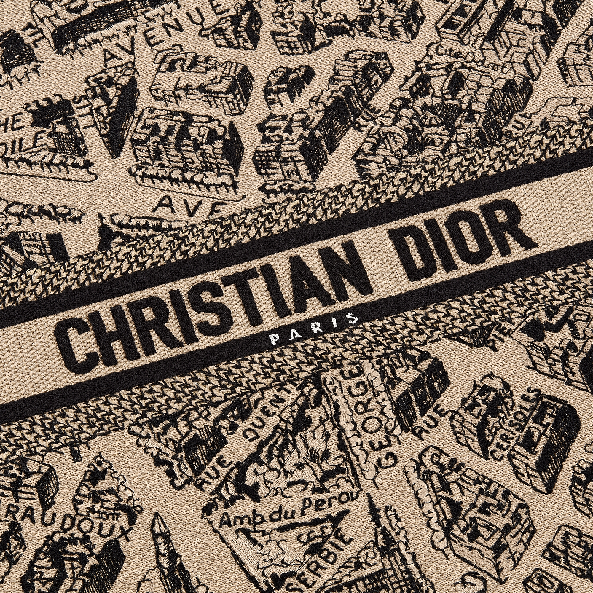 Placemat Beige and Black Plan de Paris Motif | DIOR