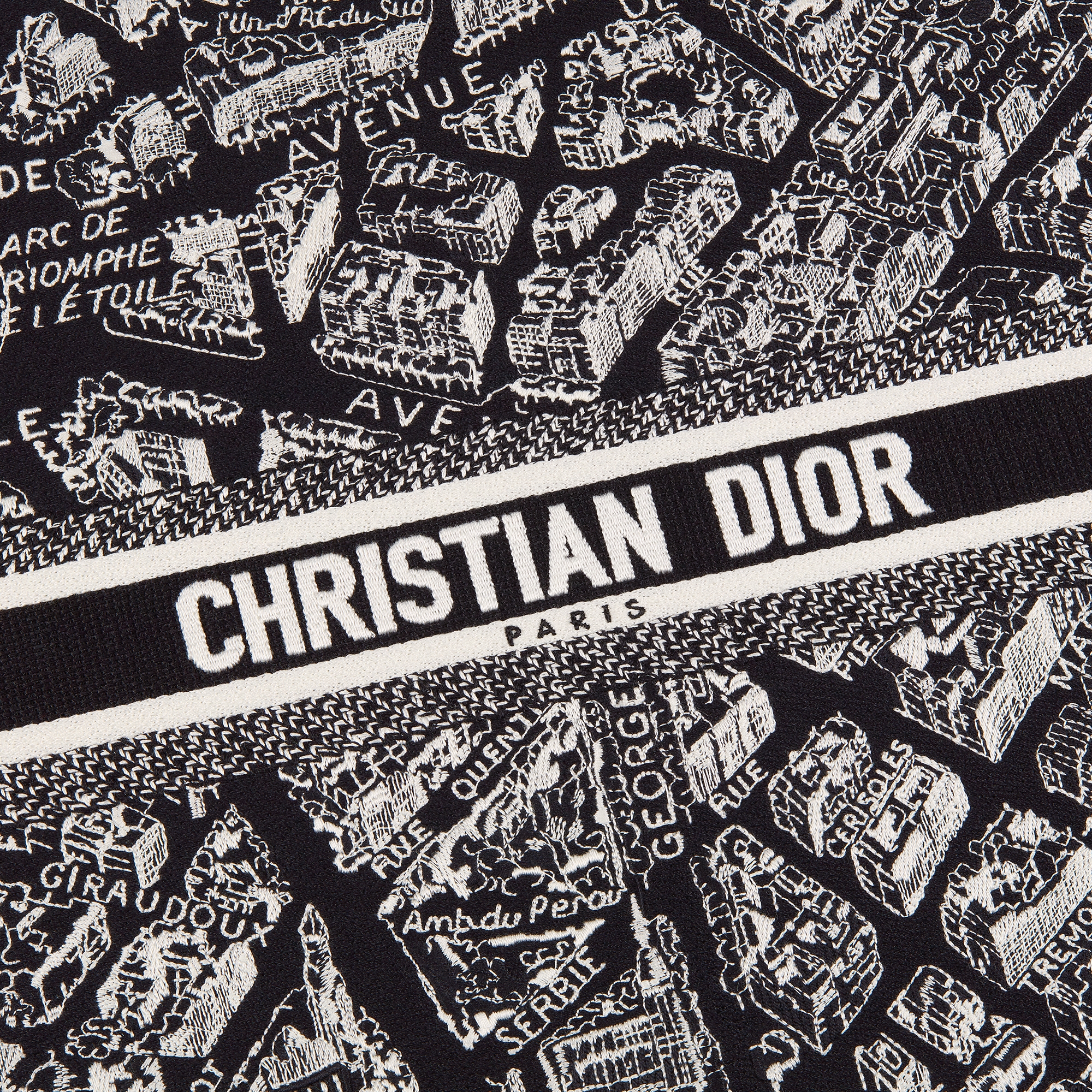 Placemat Black and White Plan de Paris Motif E09