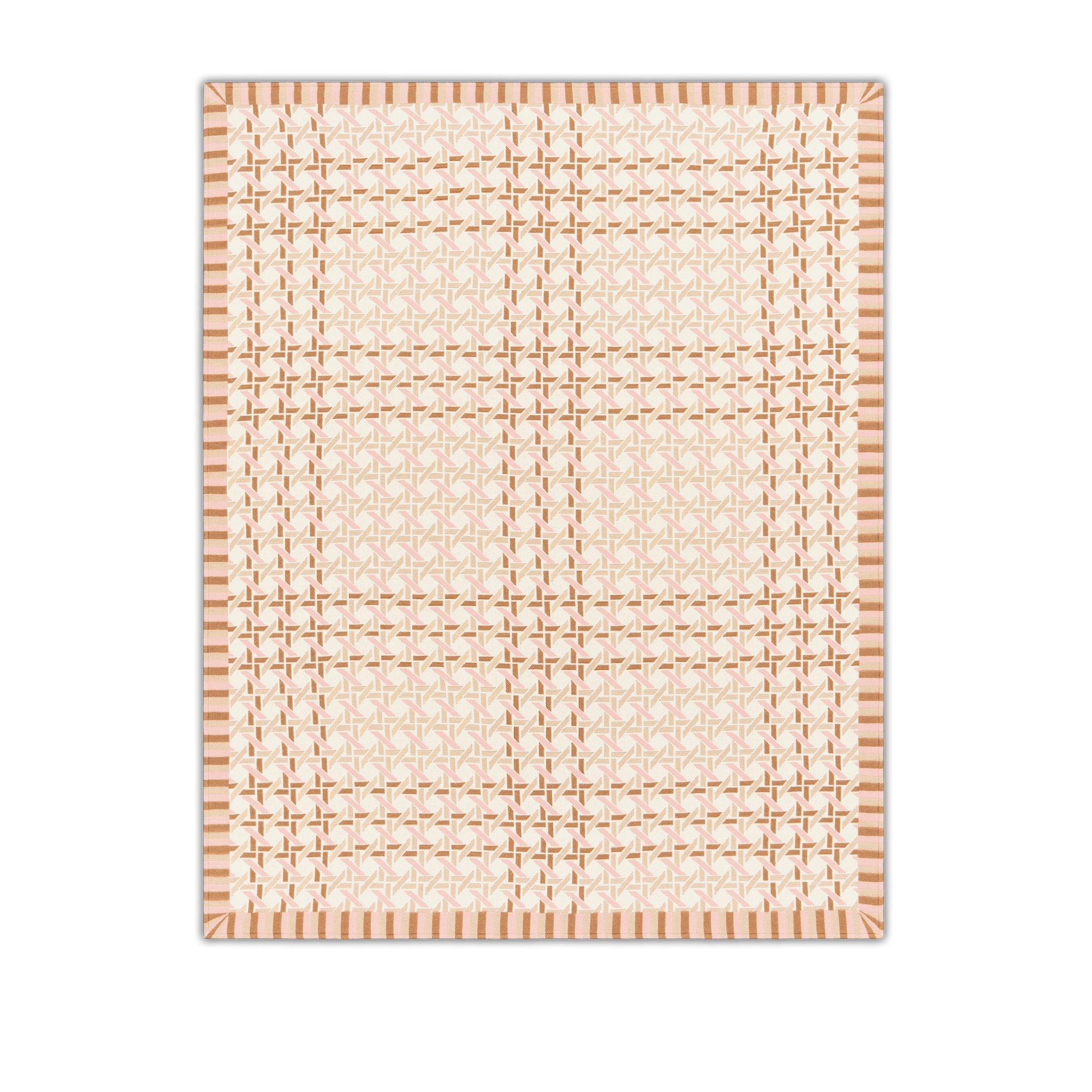 Blanket Beige Cannage Tartan Wool and Cashmere Jacquard E01