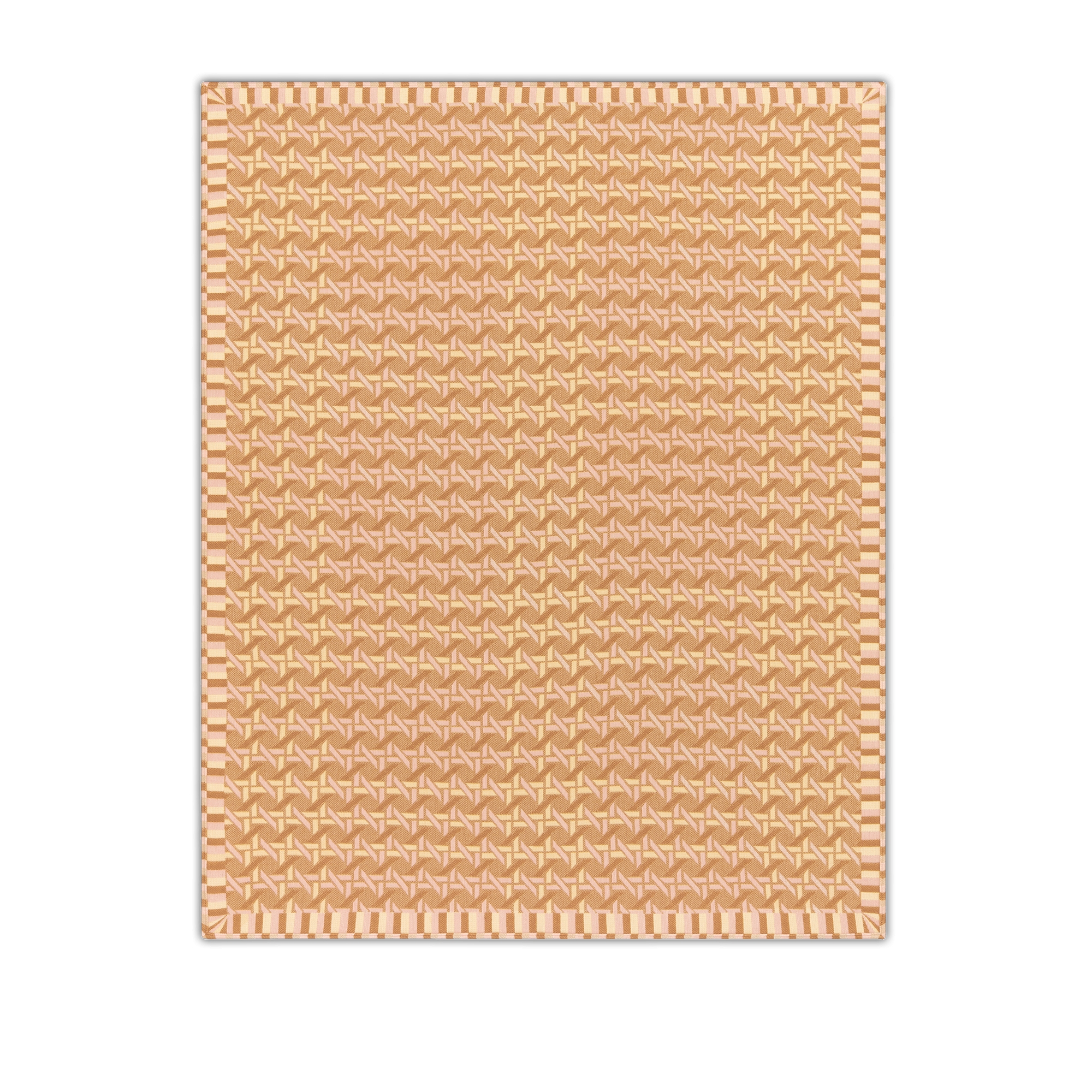 Blanket Beige Cannage Tartan Wool and Cashmere Jacquard E08