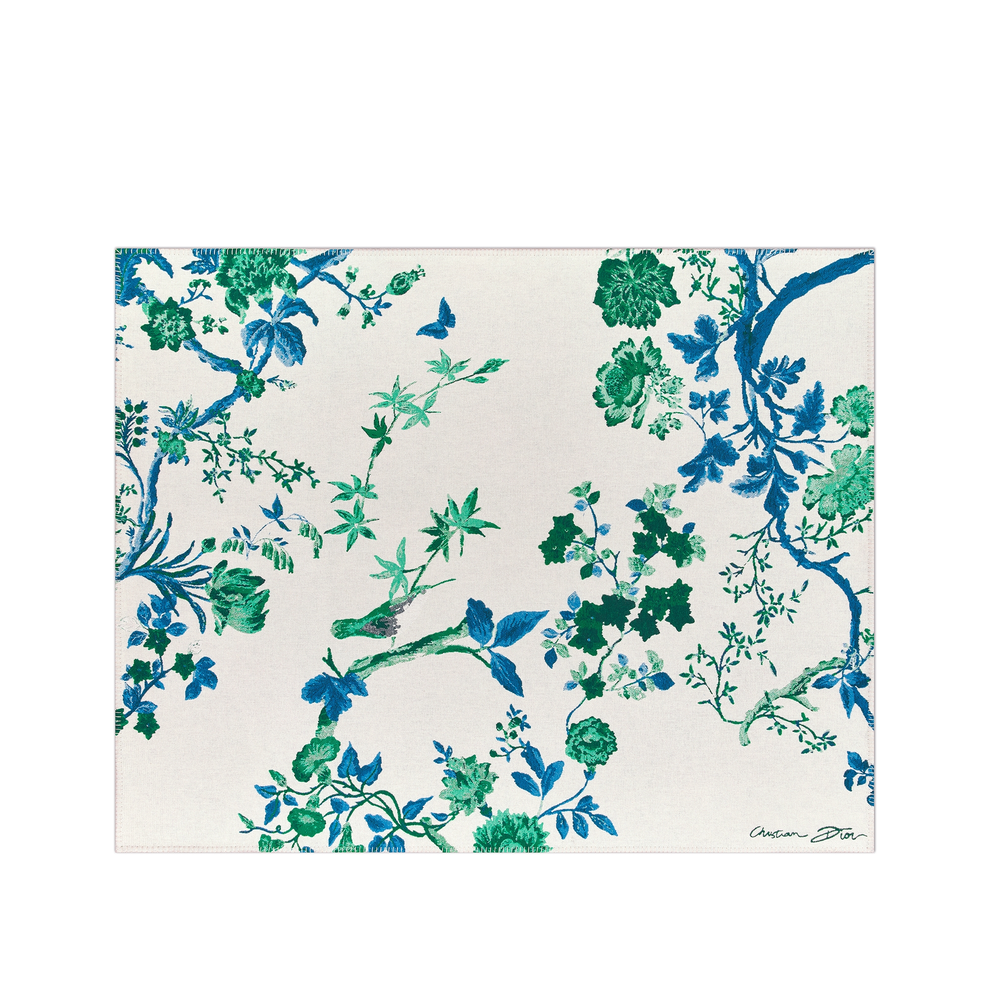 Blanket White Wool and Cashmere Jacquard with Leaf Motif E01