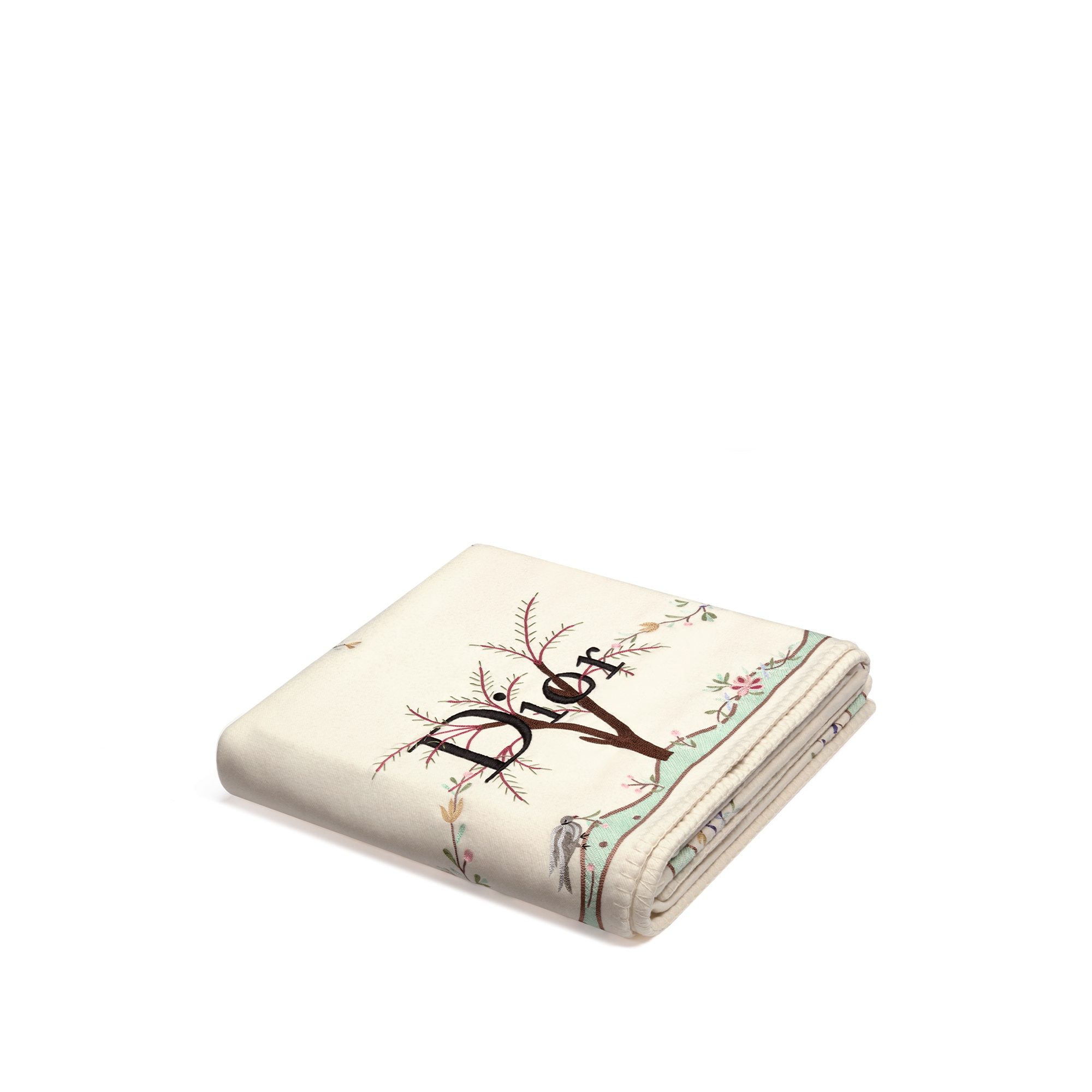 Coperta – EDIZIONE LIMITATA Misto cachemire écru con motivo Revolution Flowers multicolore E03