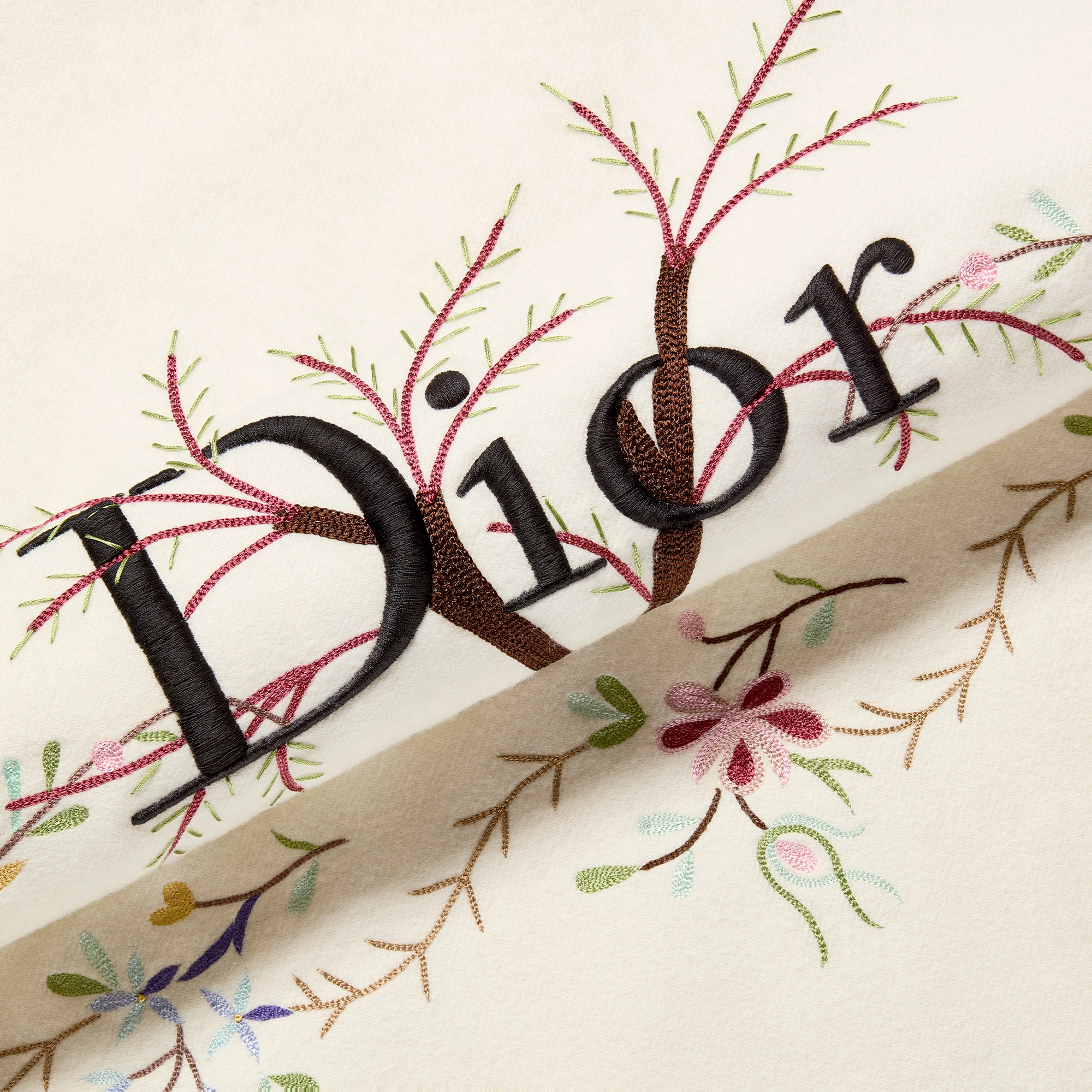 Coperta – EDIZIONE LIMITATA Misto cachemire écru con motivo Revolution Flowers multicolore E09