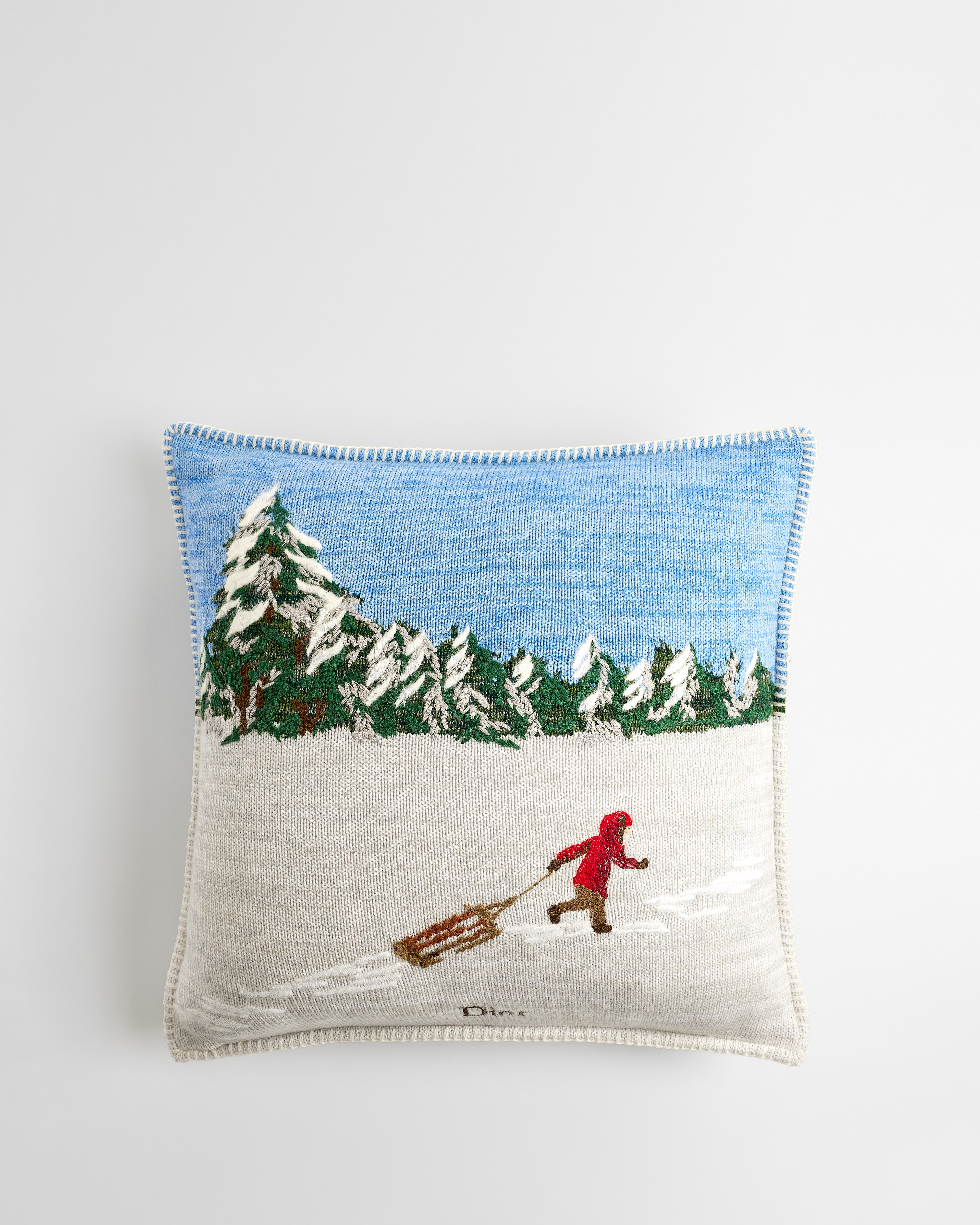 Cojín cuadrado DiorAlps Punto jacquard de algodón Dior d'Hiver multicolor E01