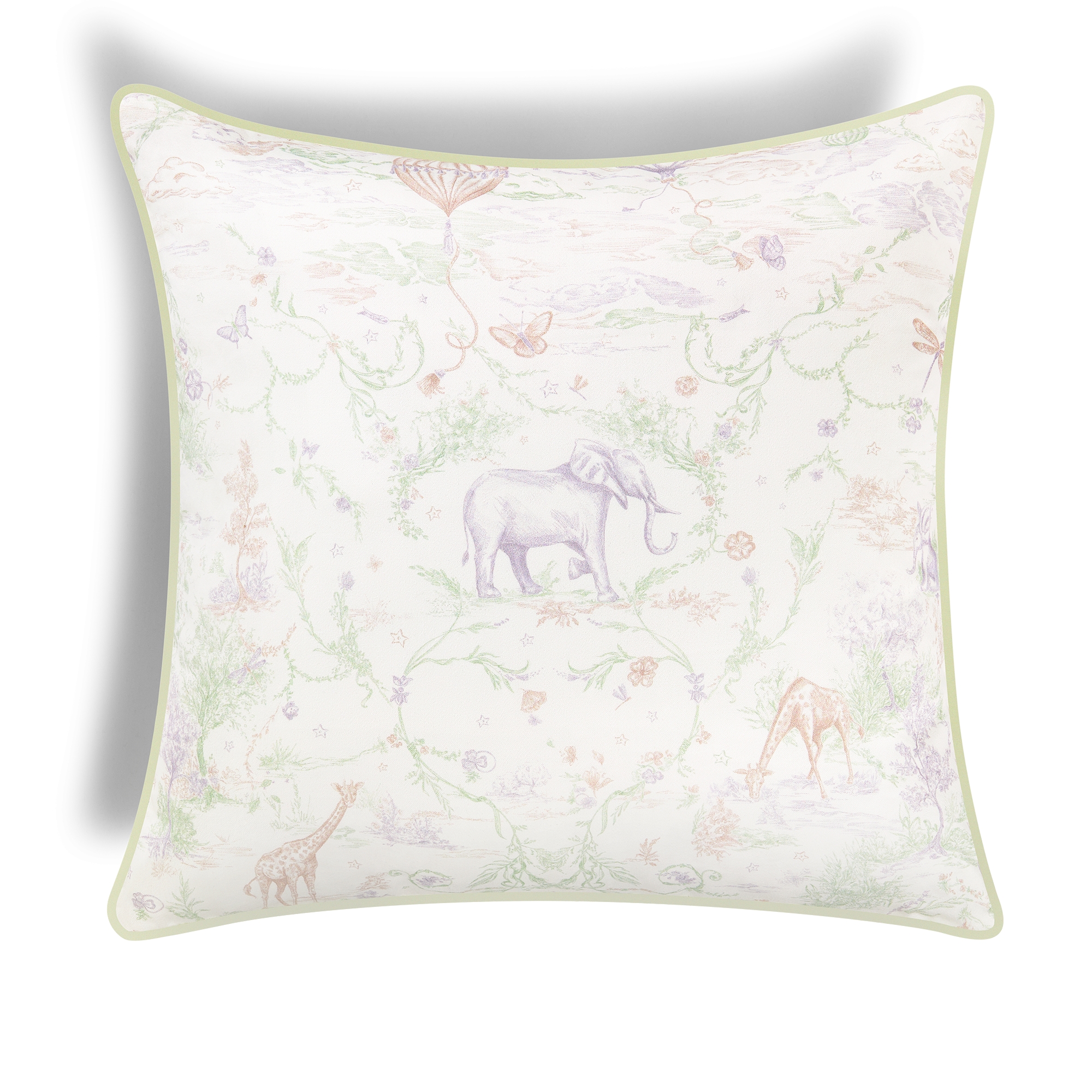 Vierkant kussen Veelkleurig Toile de Jouy Innocence-motief E08