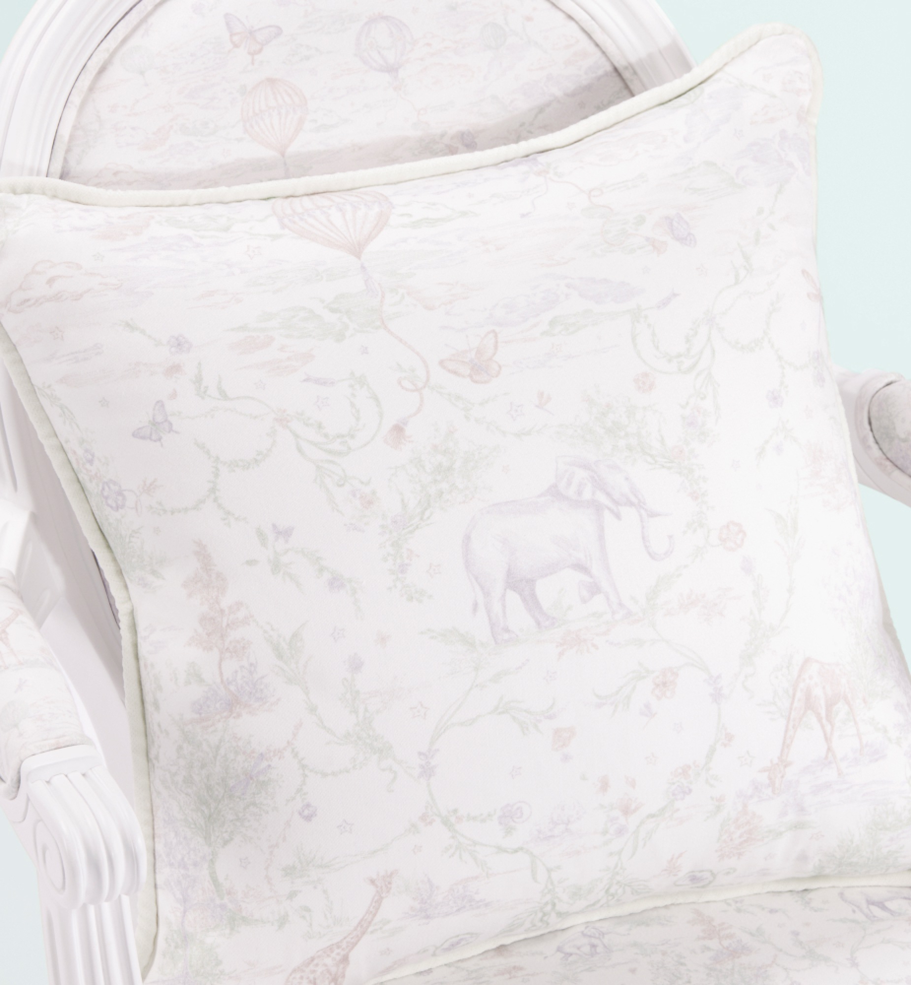 Kleines, quadratisches Kissen Toile de Jouy Motiv in mehreren Farben E13