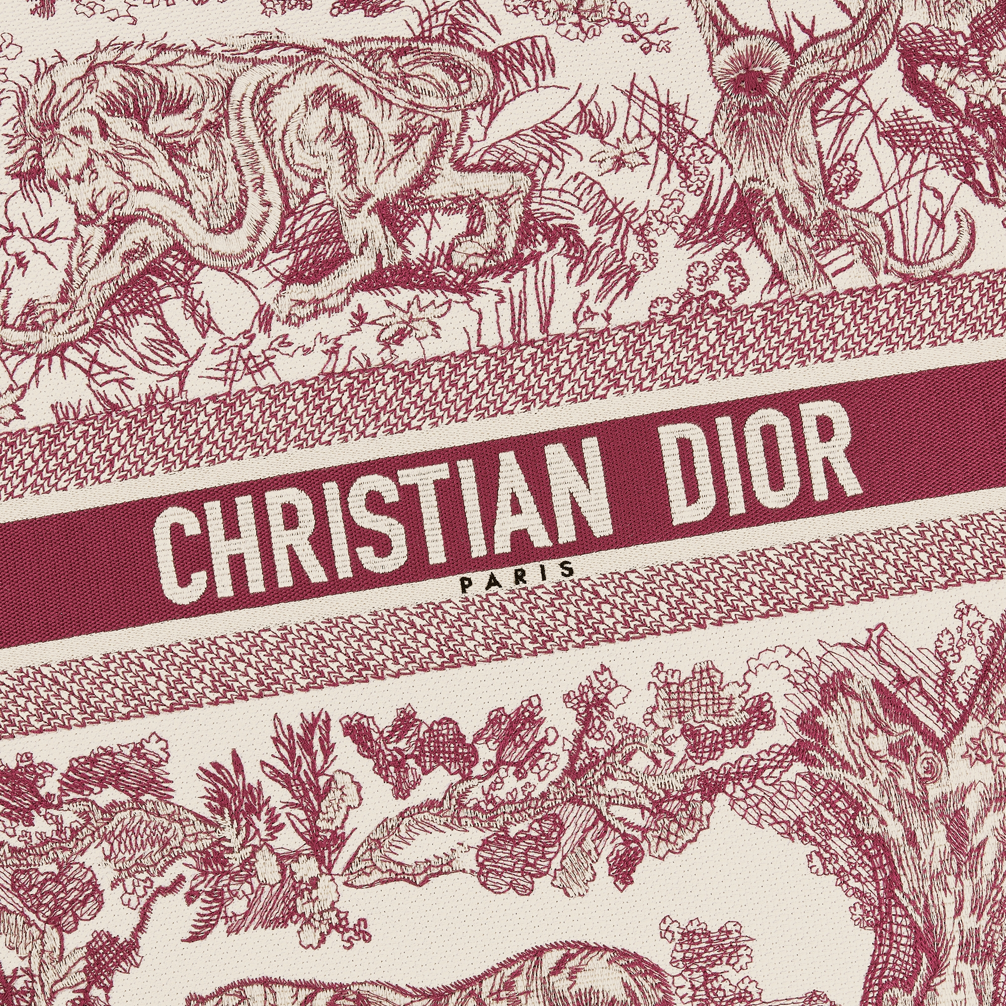 Vierkant kussen Toile de Jouy-motief, bordeauxrood E09