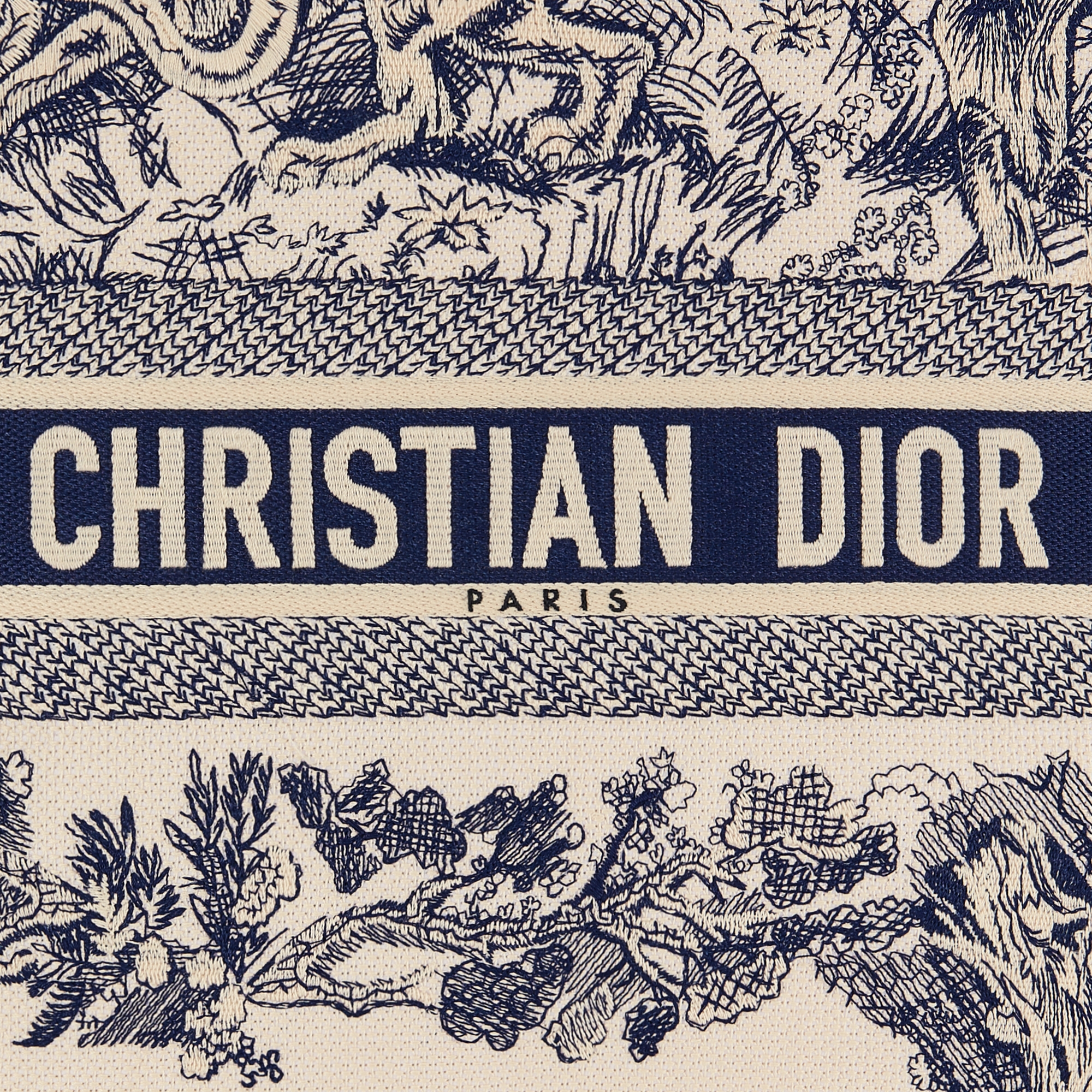 Quadratisches Kissen Toile de Jouy in Blau E10