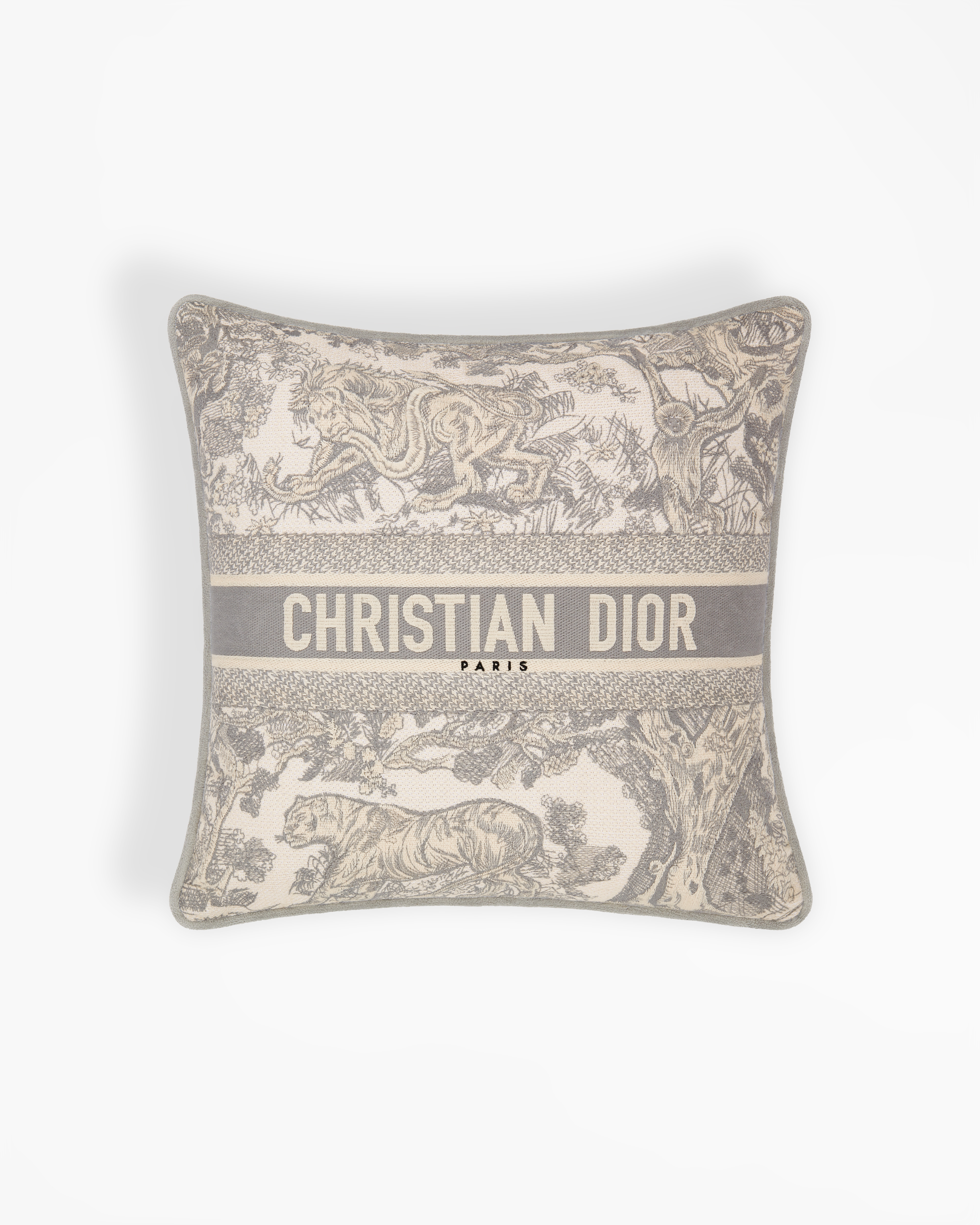 Square Pillow Gray Toile de Jouy E01