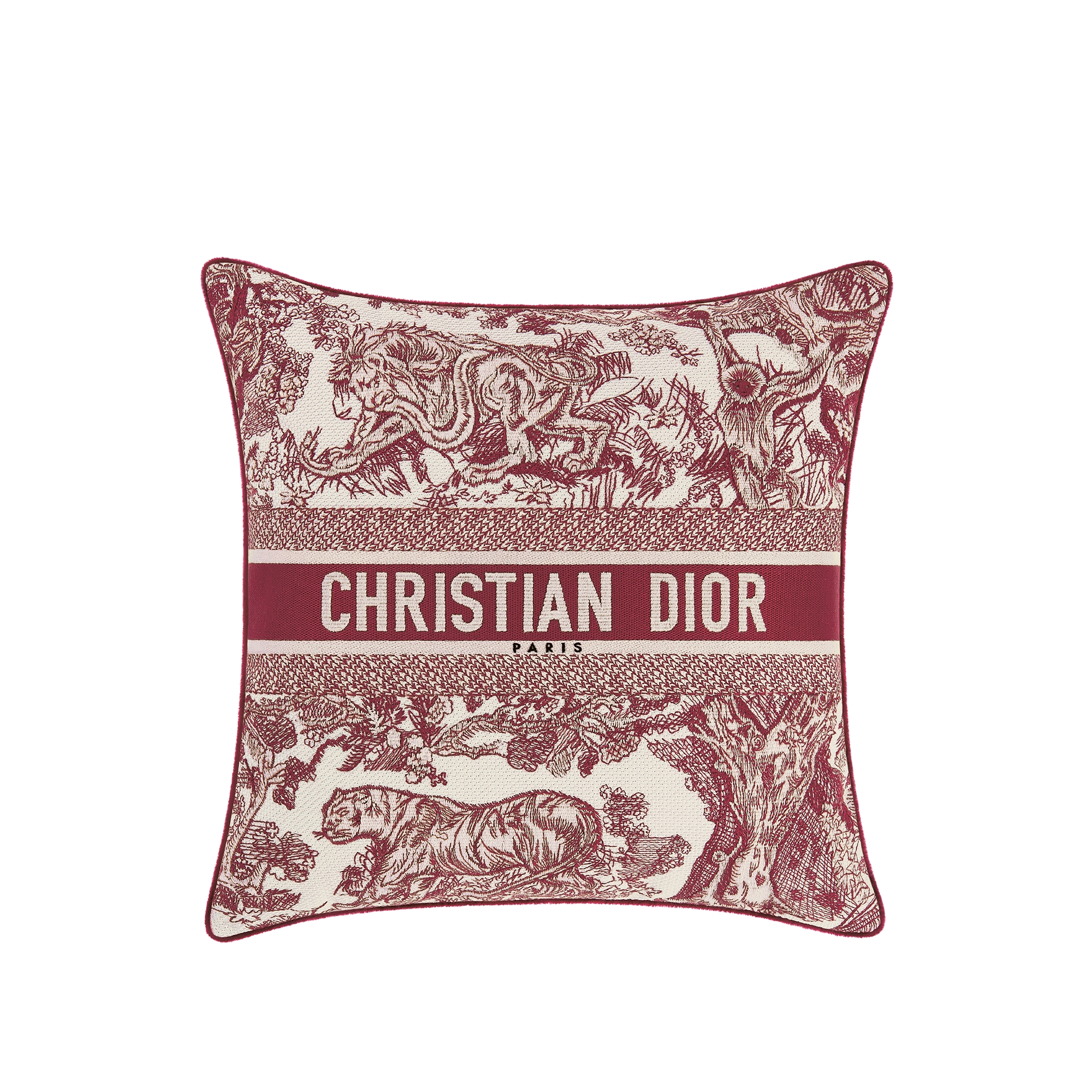 Kleines, quadratisches Kissen Toile de Jouy in Bordeaux E01