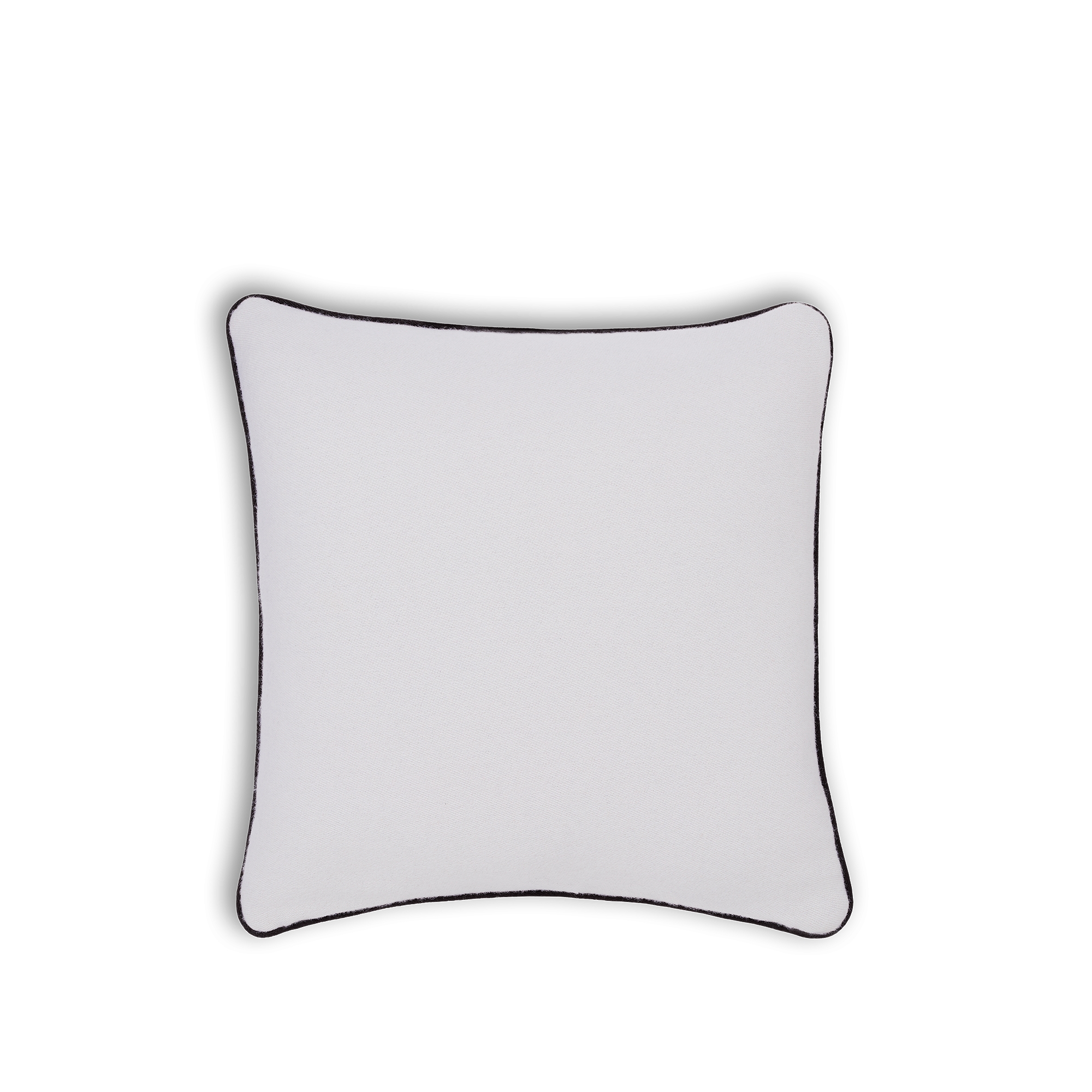 스퀘어 쿠션 블랙 & 화이트 까나쥬 옵티크 울 캐시미어 실크 자카드 E08