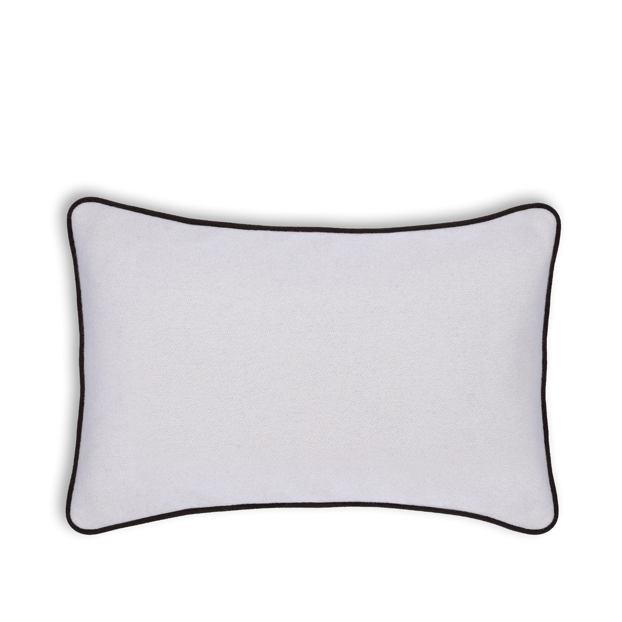 직사각형 쿠션 블랙 & 화이트 까나쥬 옵티크 울 캐시미어 실크 자카드 E08