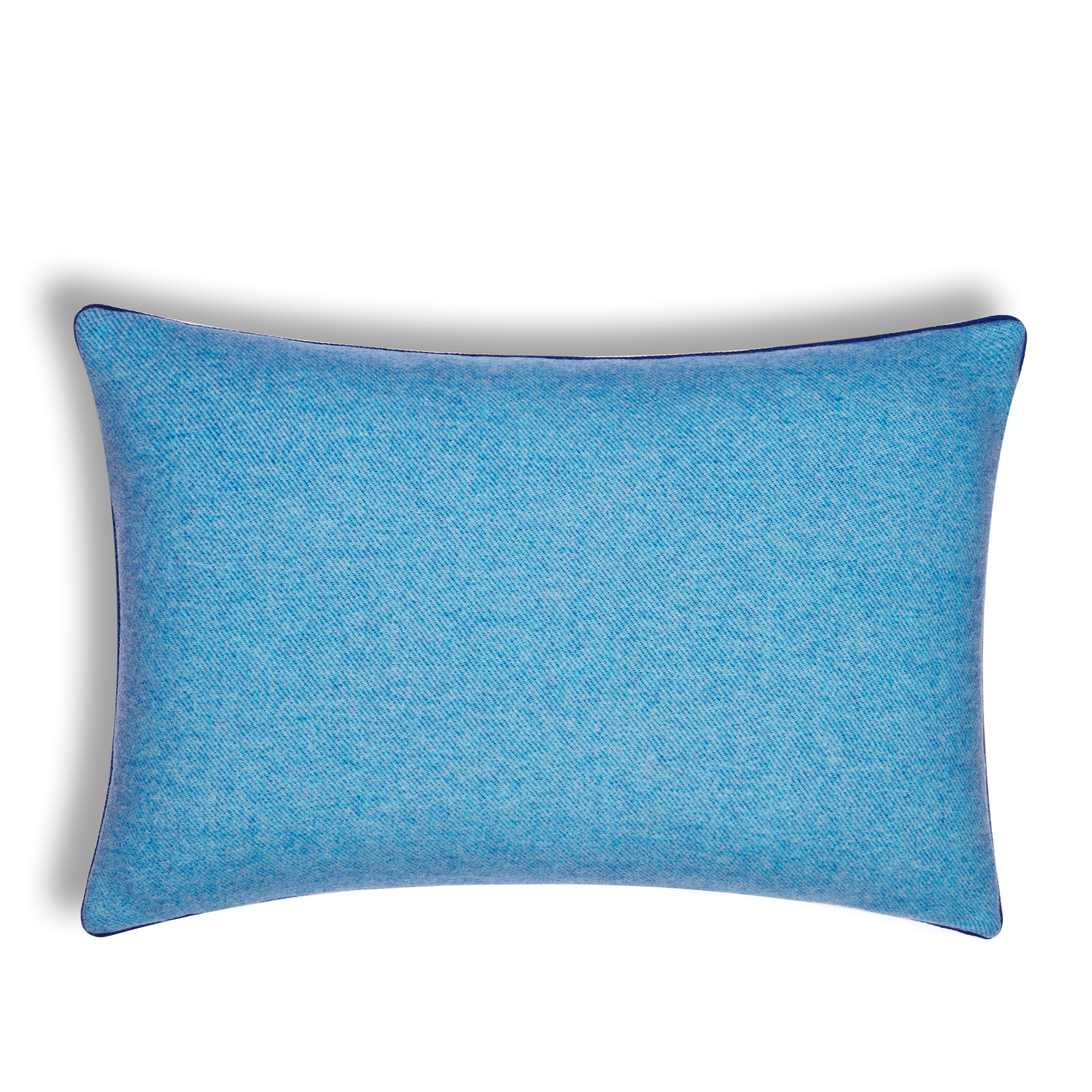 직사각형 쿠션 블루 CD Entrelacés 울 캐시미어 E08