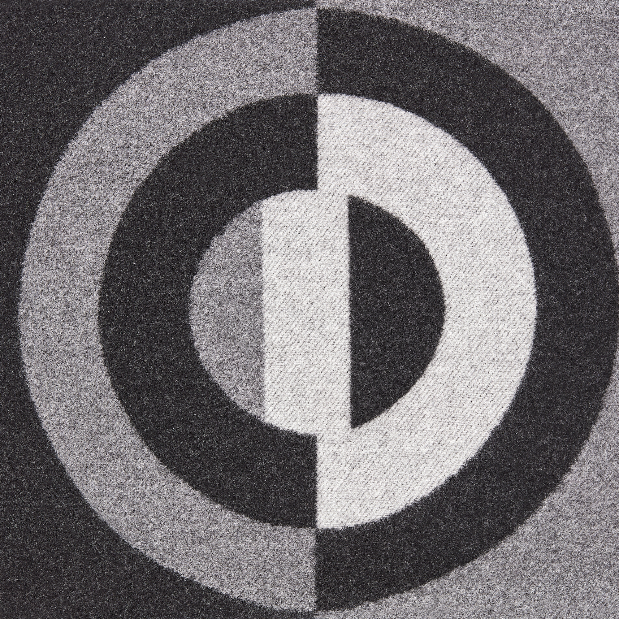 Rectangular Pillow Gray CD Entrelacés Wool and Cashmere E09