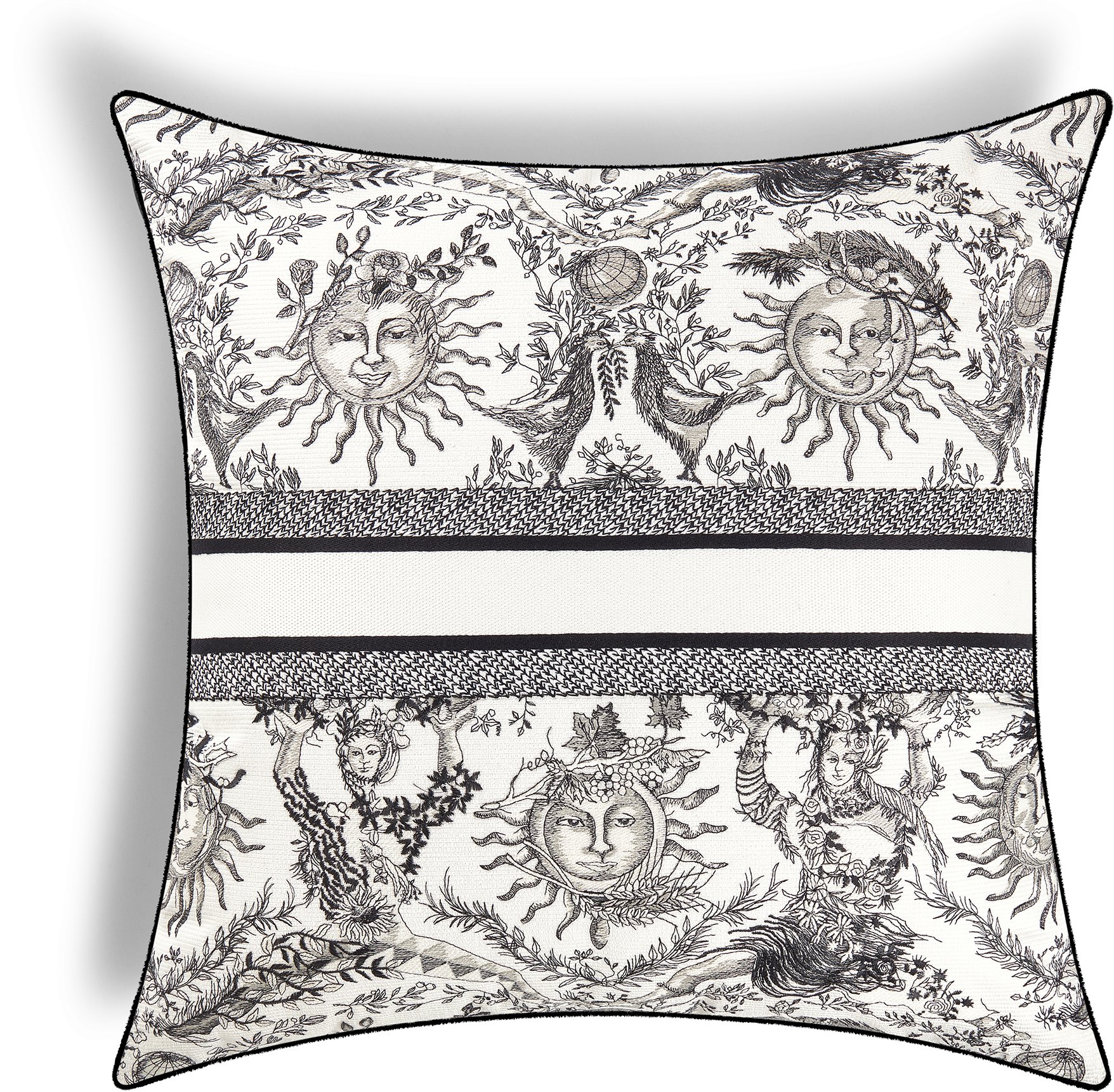 Square Pillow Dior Chez Moi White and Black DIOR