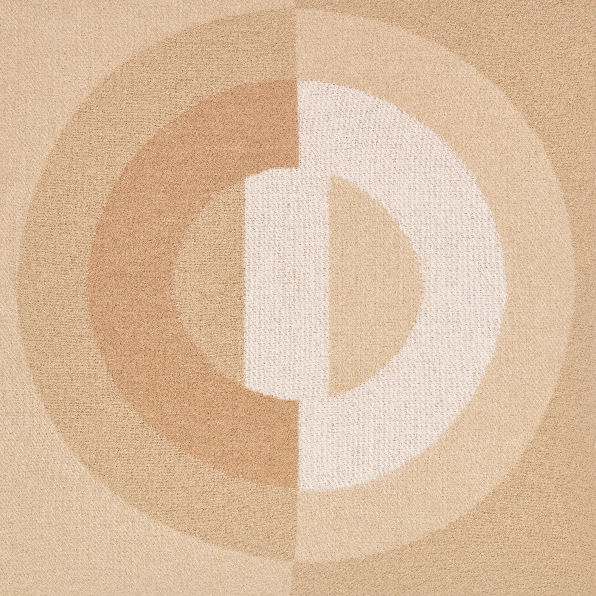 Vierkant kussen Beige jacquard van wol en kasjmier met CD Entrelacés-kenmerk E09