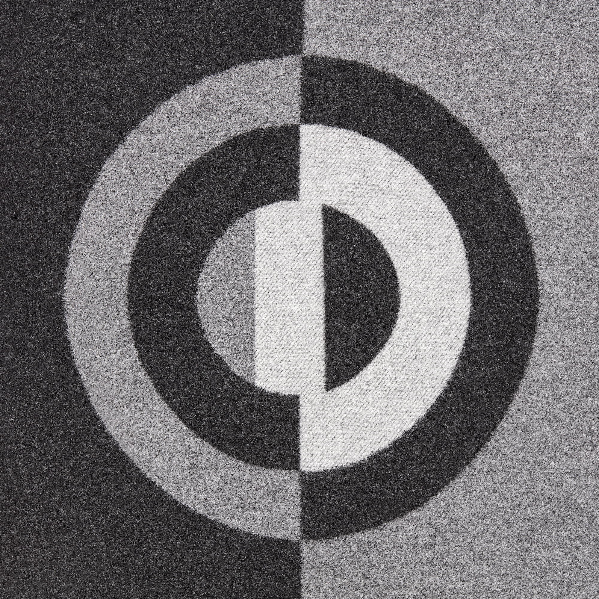 Square Pillow Gray CD Entrelacés Wool-Cashmere Jacquard E09