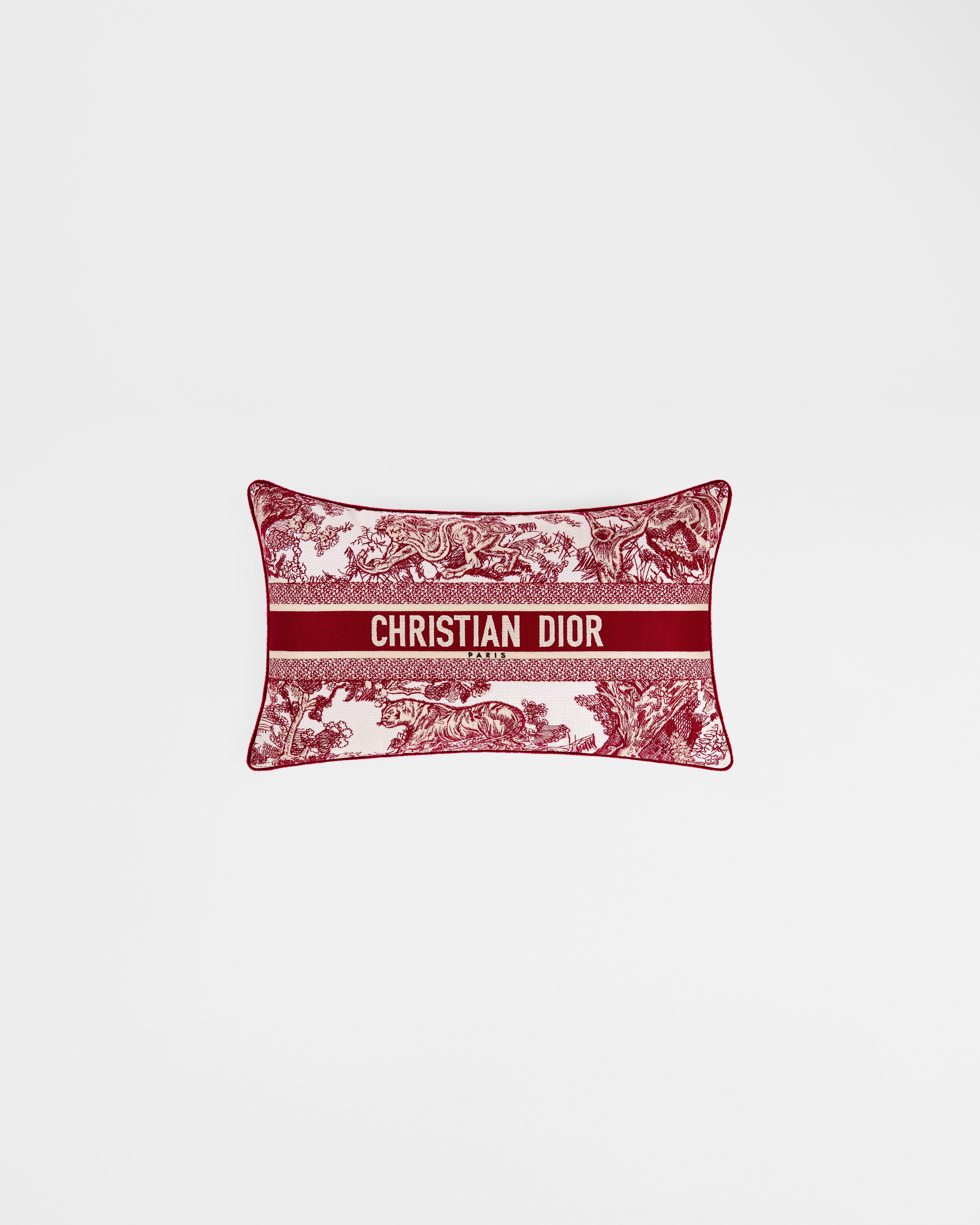 Rectangular Pillow Burgundy Toile de Jouy E01