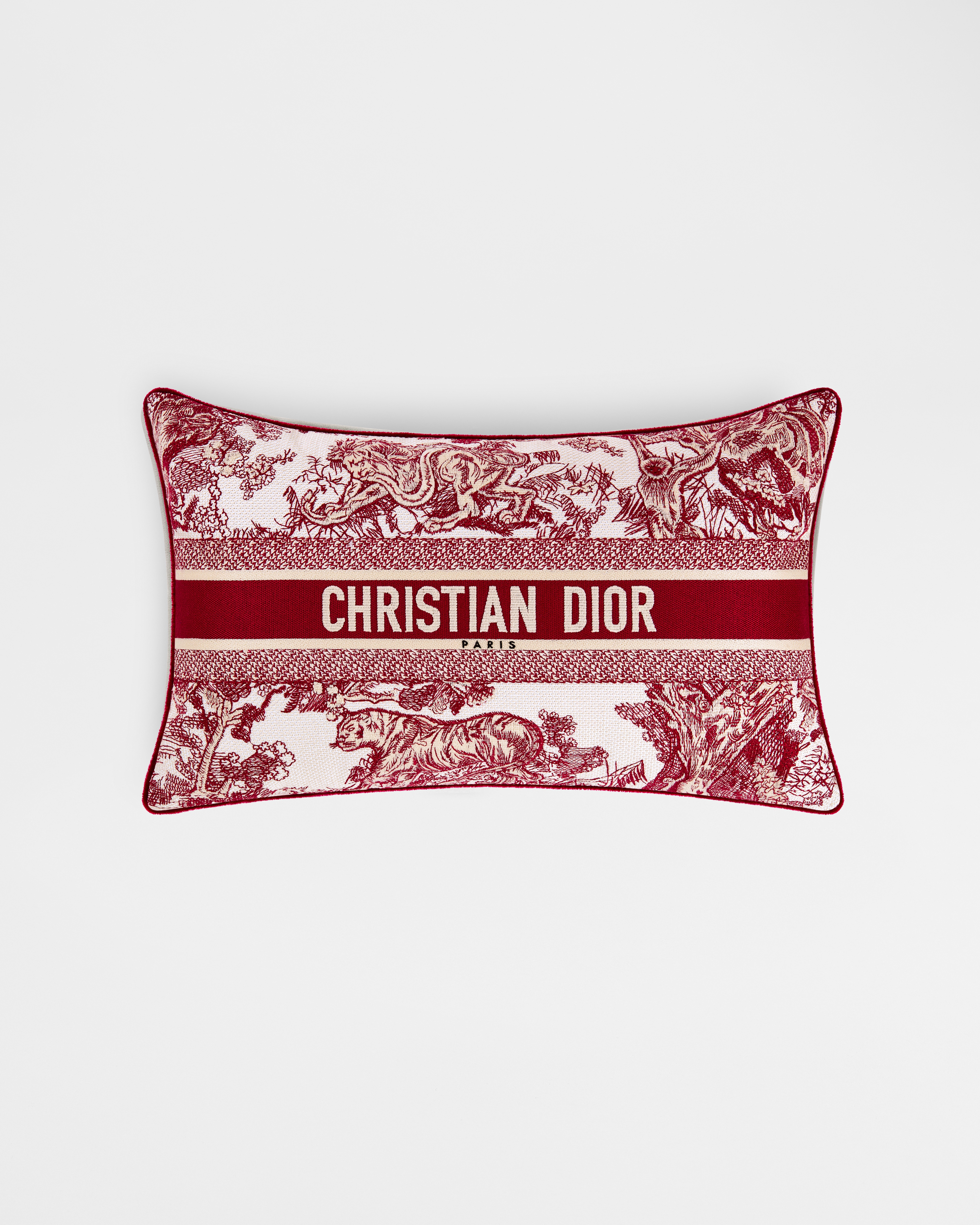 Rectangular Pillow Burgundy Toile de Jouy E01