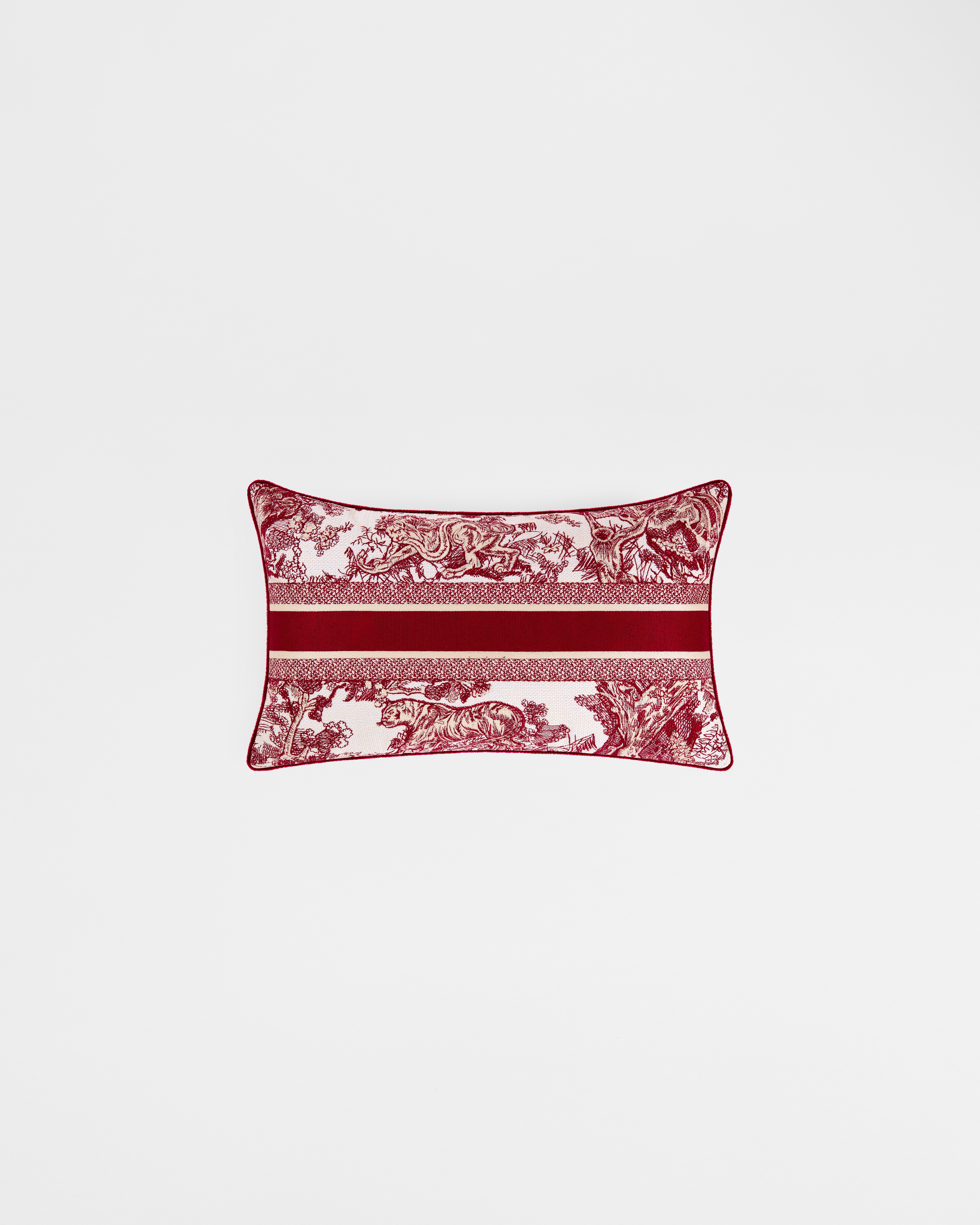 Rectangular Pillow Burgundy Toile de Jouy E08