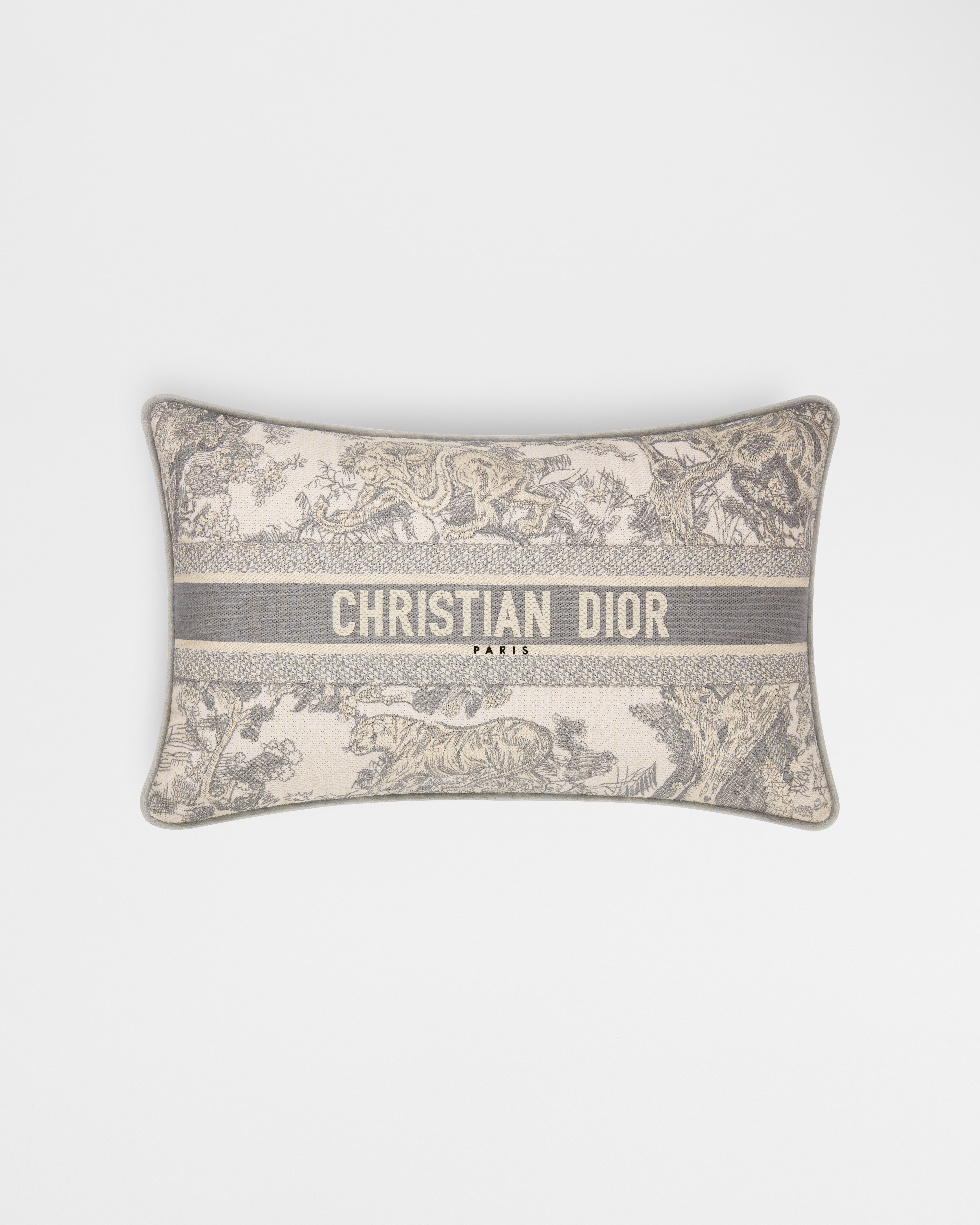 Rectangular Pillow Toile de Jouy, Gray E01