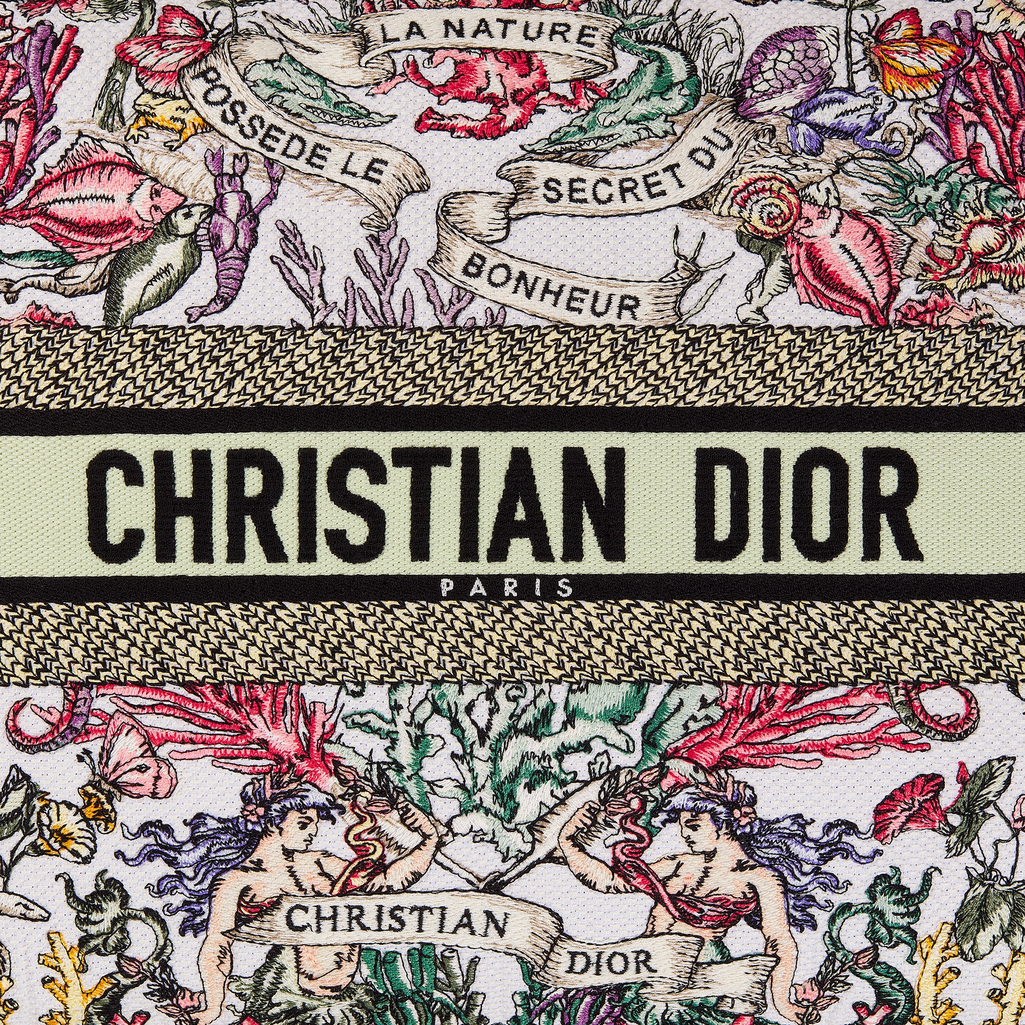 Rectangular Pillow Cotton Embroidered with Multicolor Dior Cabinet de la Mer Motif E09