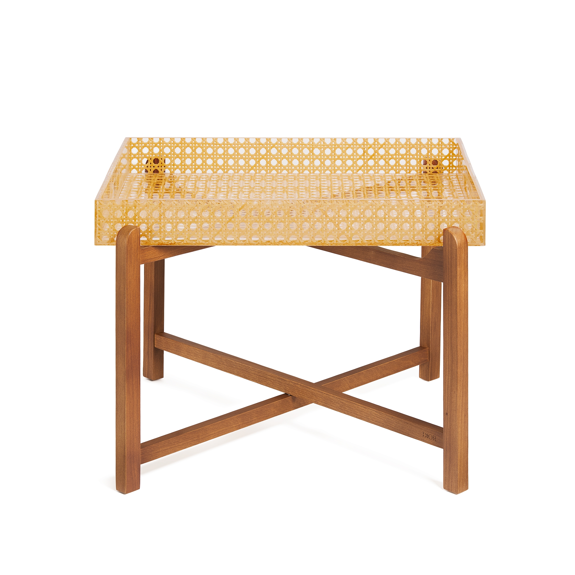 Koffietafel Hars, eikenhout en rotan met Cannage Provence-motief E01