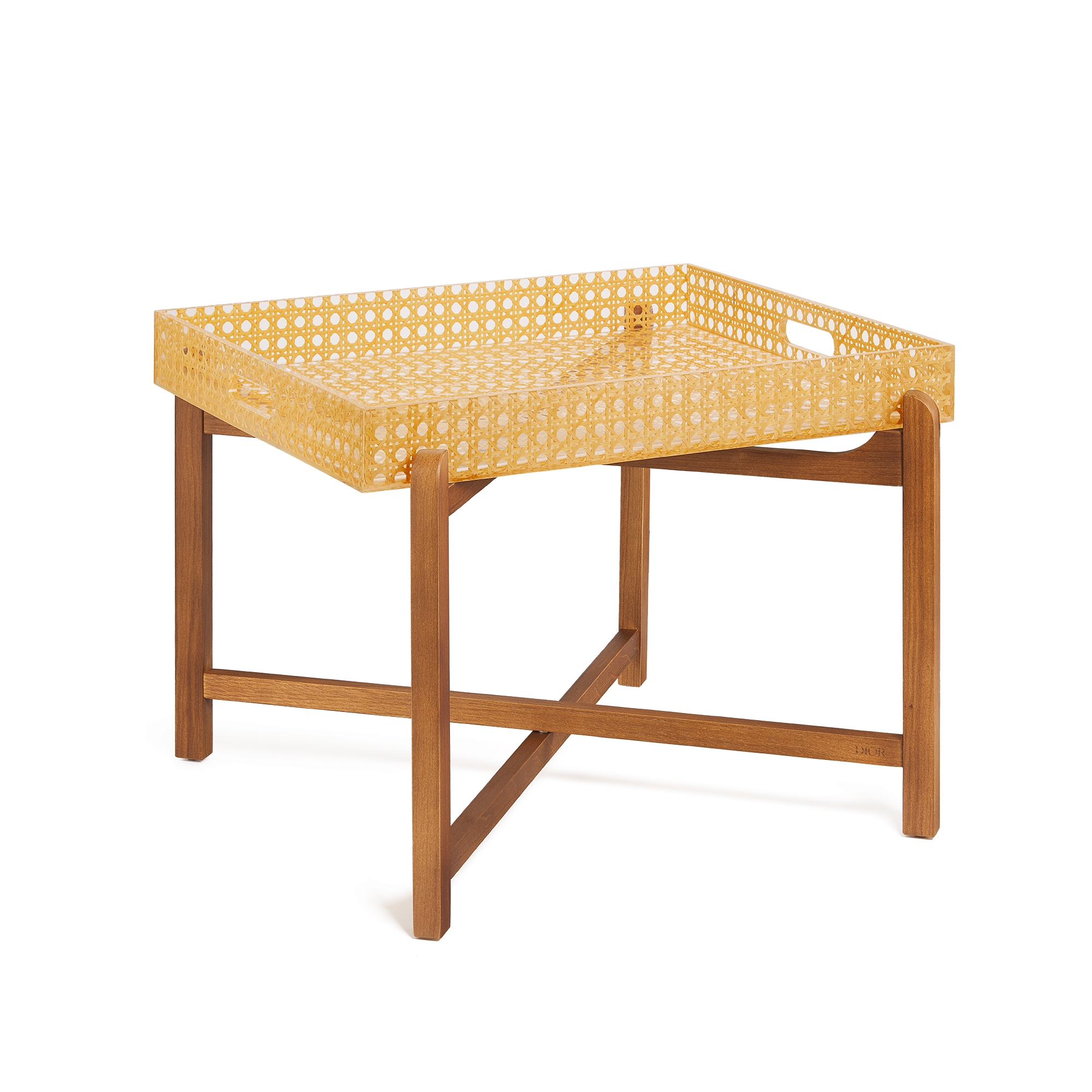 Couchtisch Kunstharz, Eichenholz und Rattan mit Cannage Provence Motiv E03