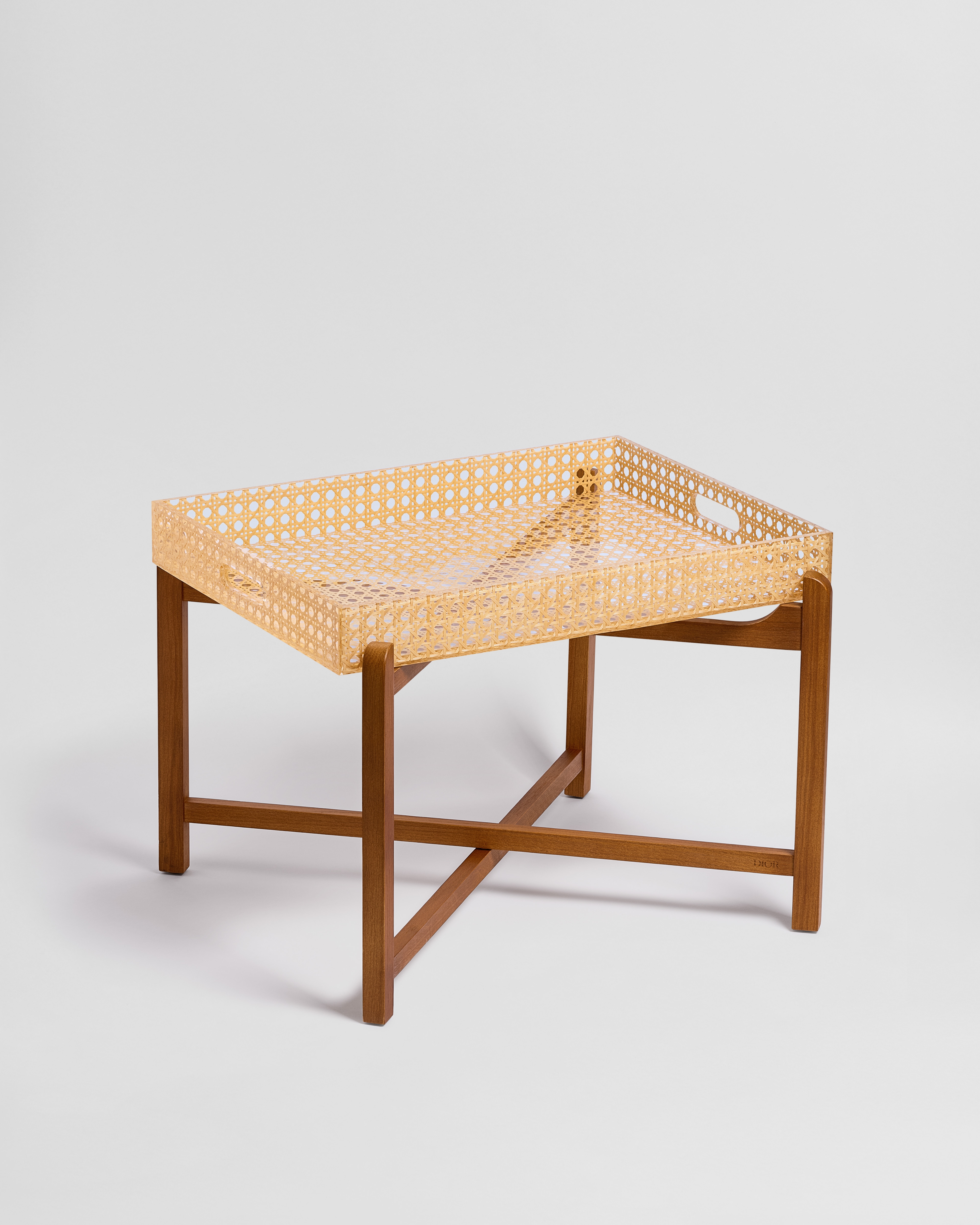 Coffee Table Resin, Oak and Rattan with Cannage Provence Motif E03