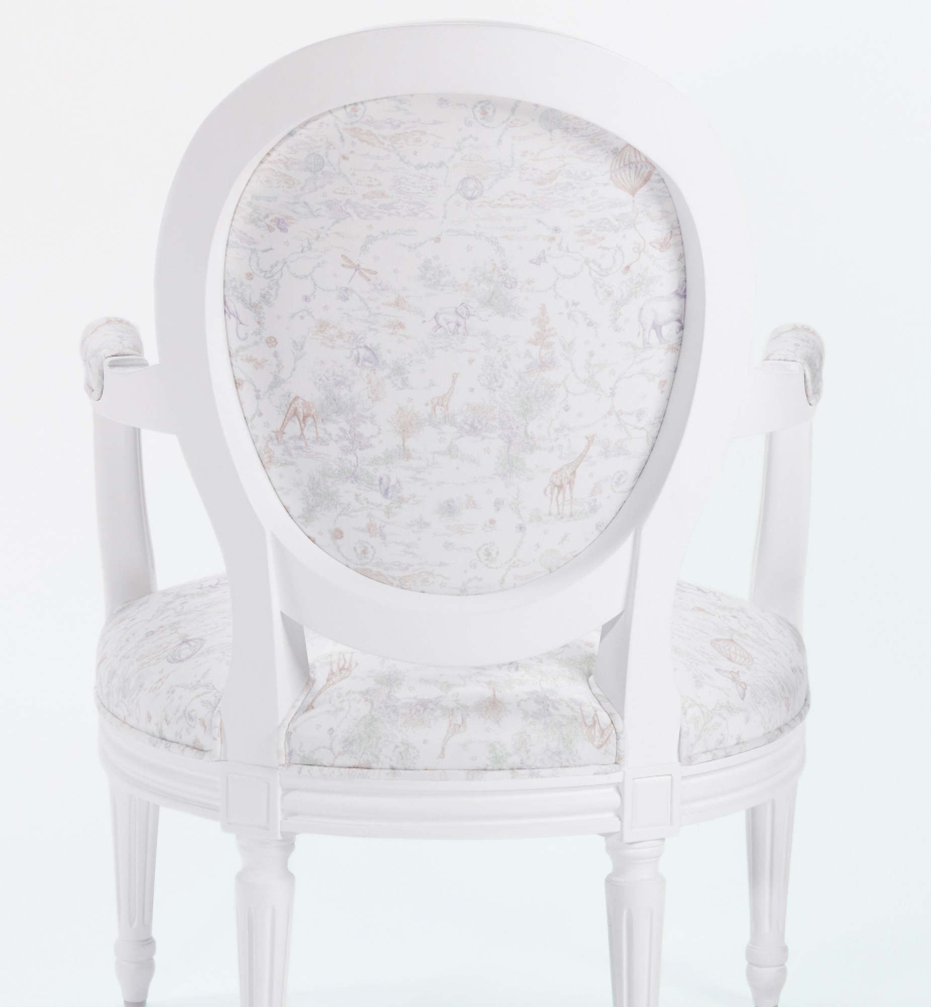 Armstoel Veelkleurig Toile de Jouy Innocence-motief E12