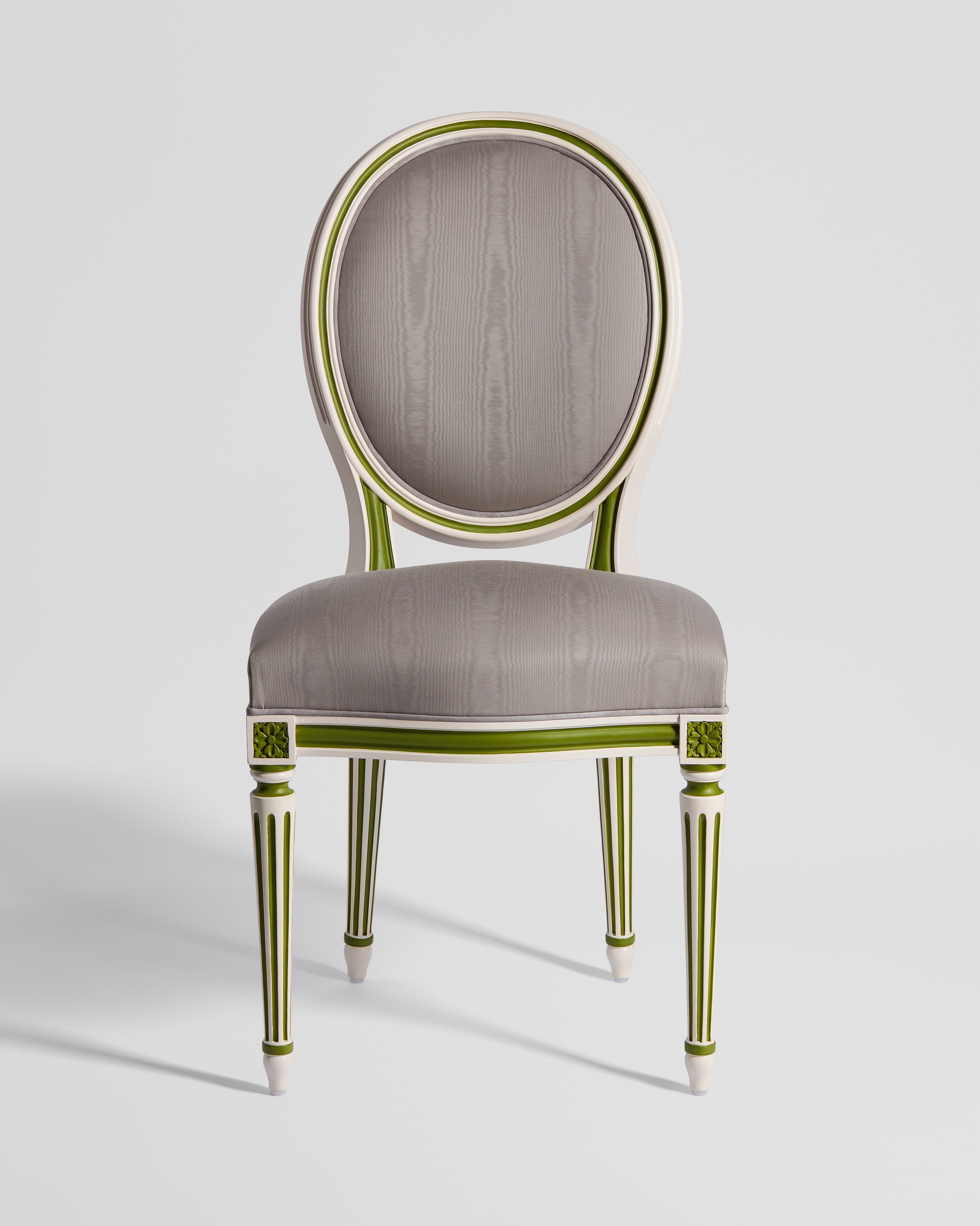 Medallion Chair Moiré Gray Cotton Blend E01